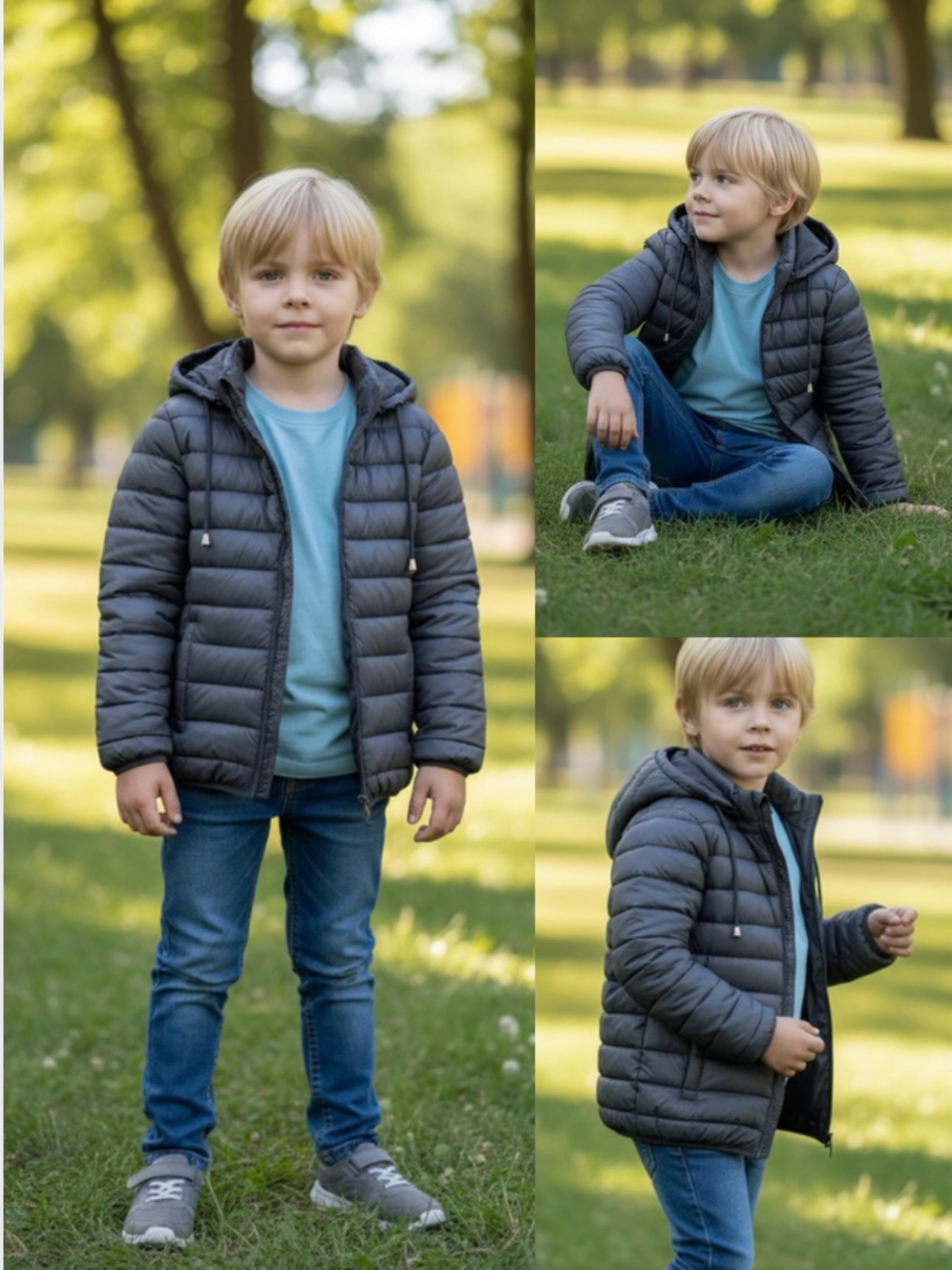 Jaqueta nylon forrada infantil menino