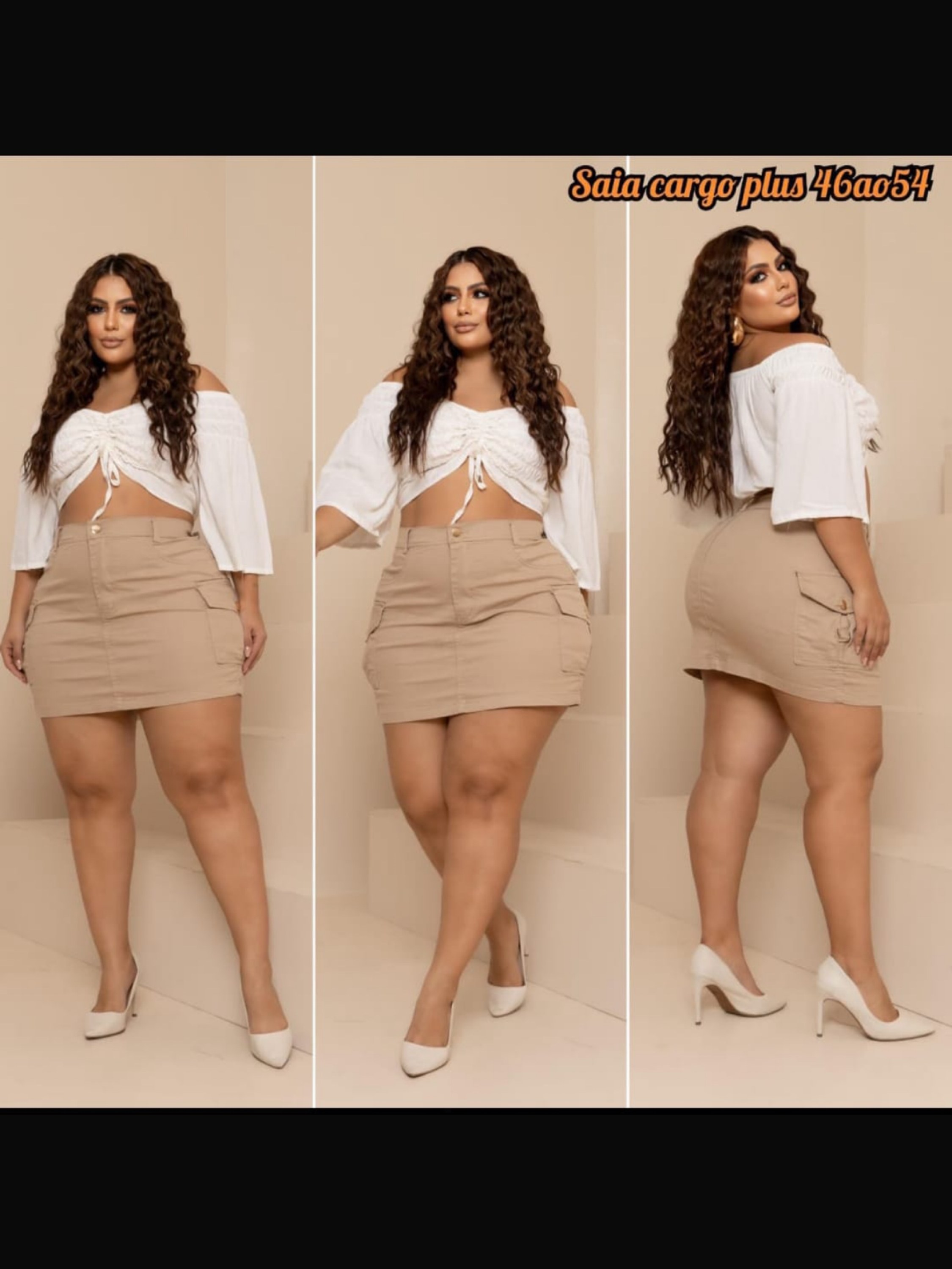 Saia Cargo Plus Size Feminina