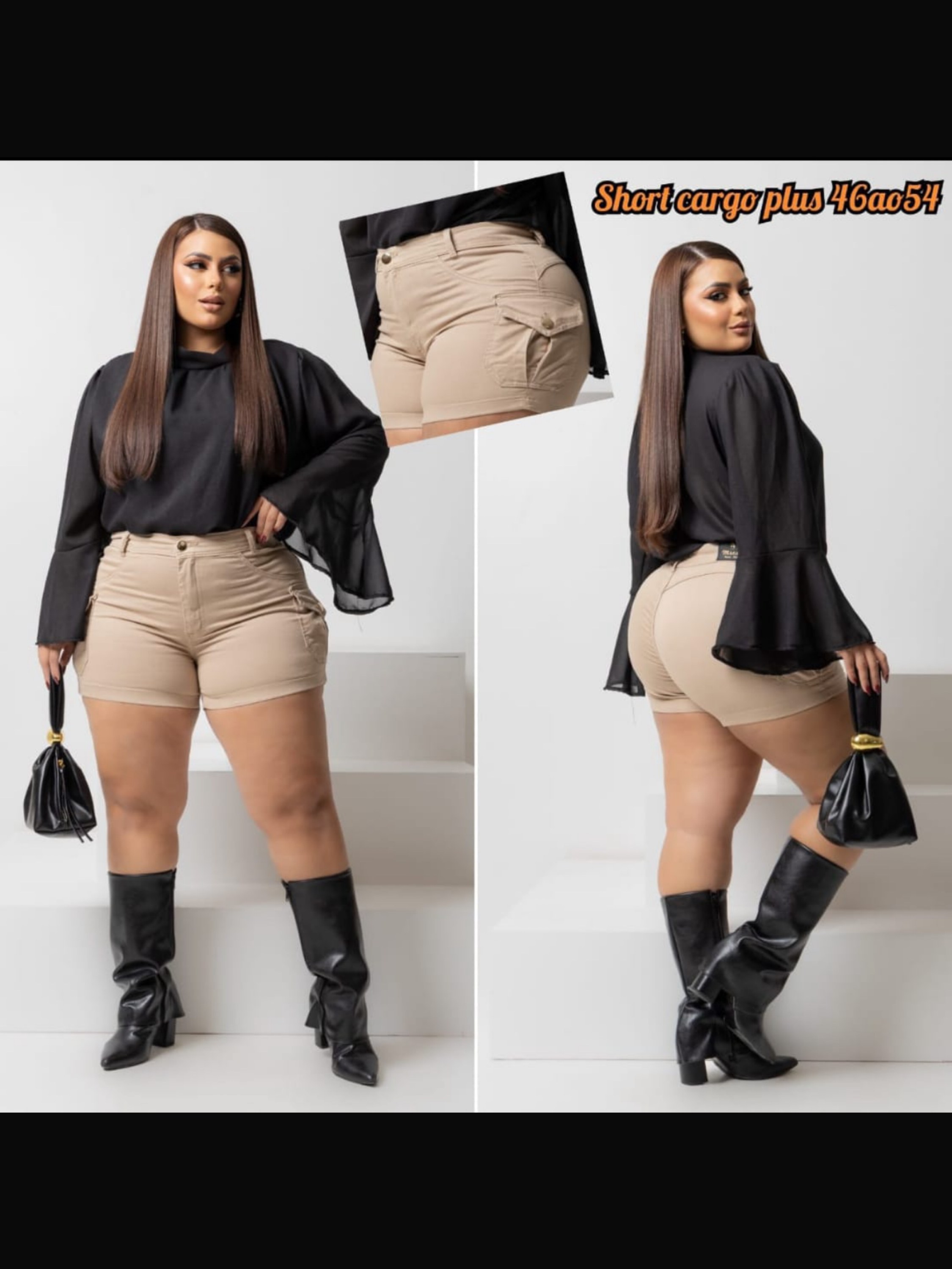 Short Cargo Plus Size feminino