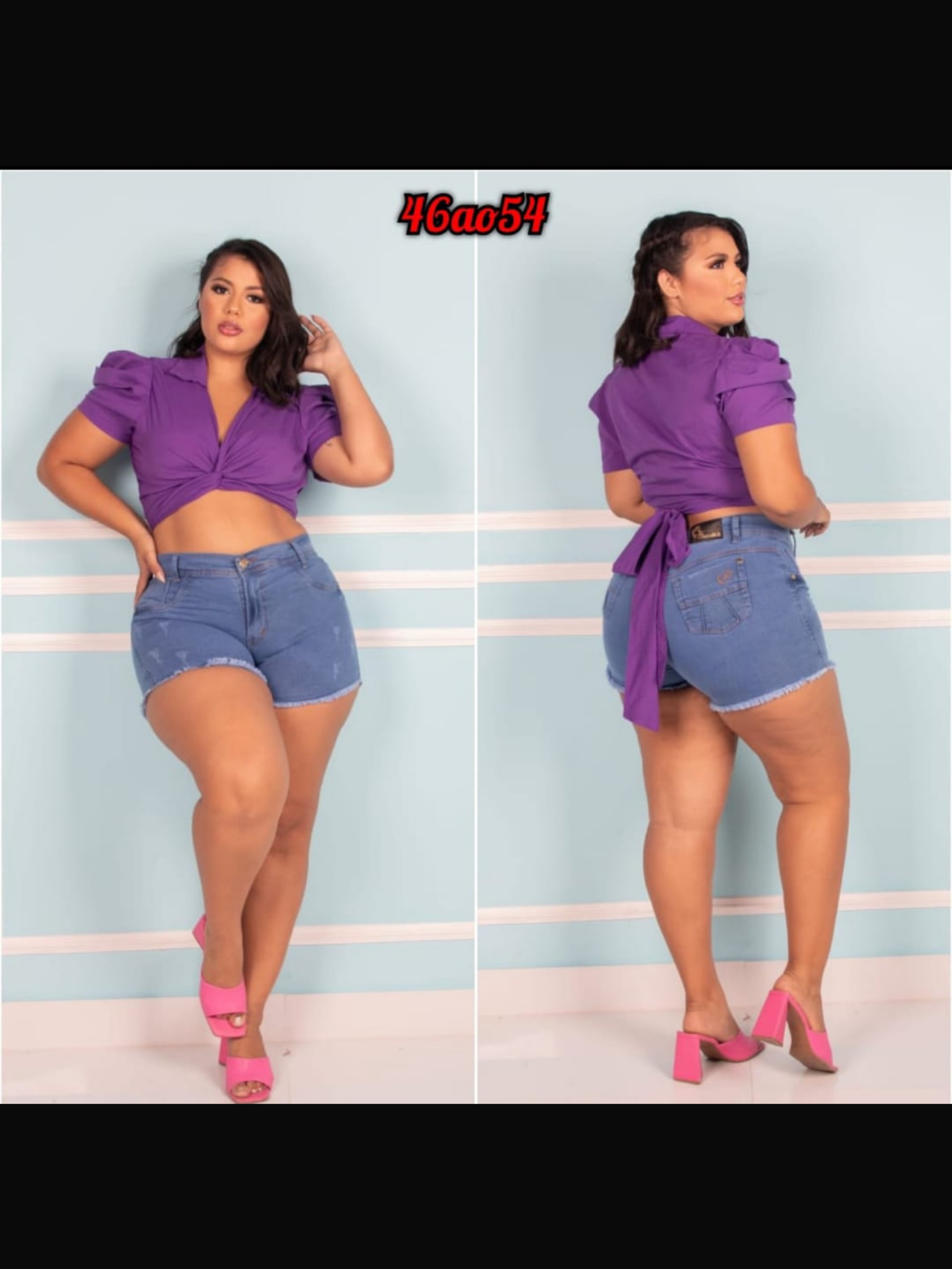 Short curto Plus size desfiado