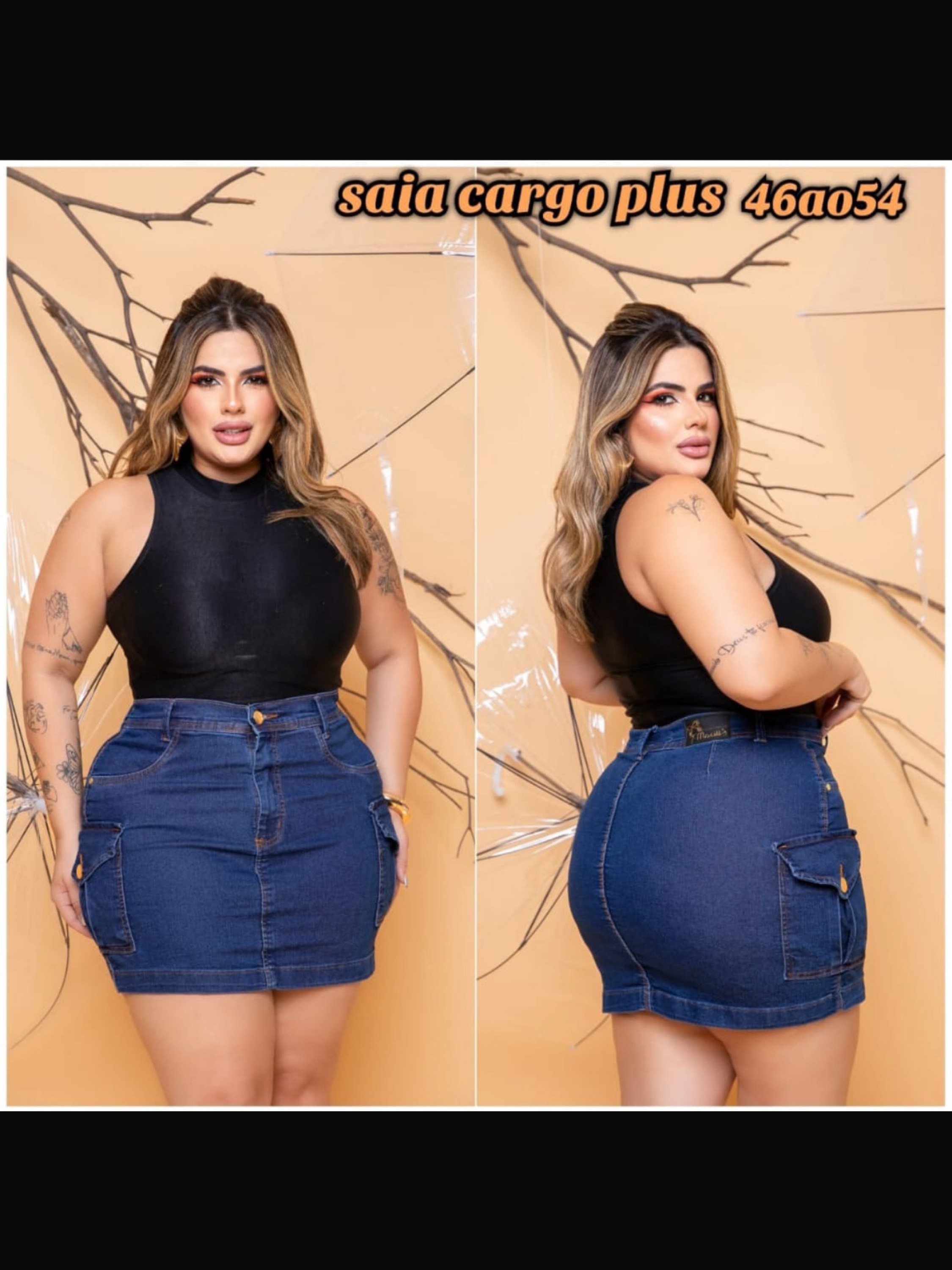 Saia Cargo Plus Size Feminina