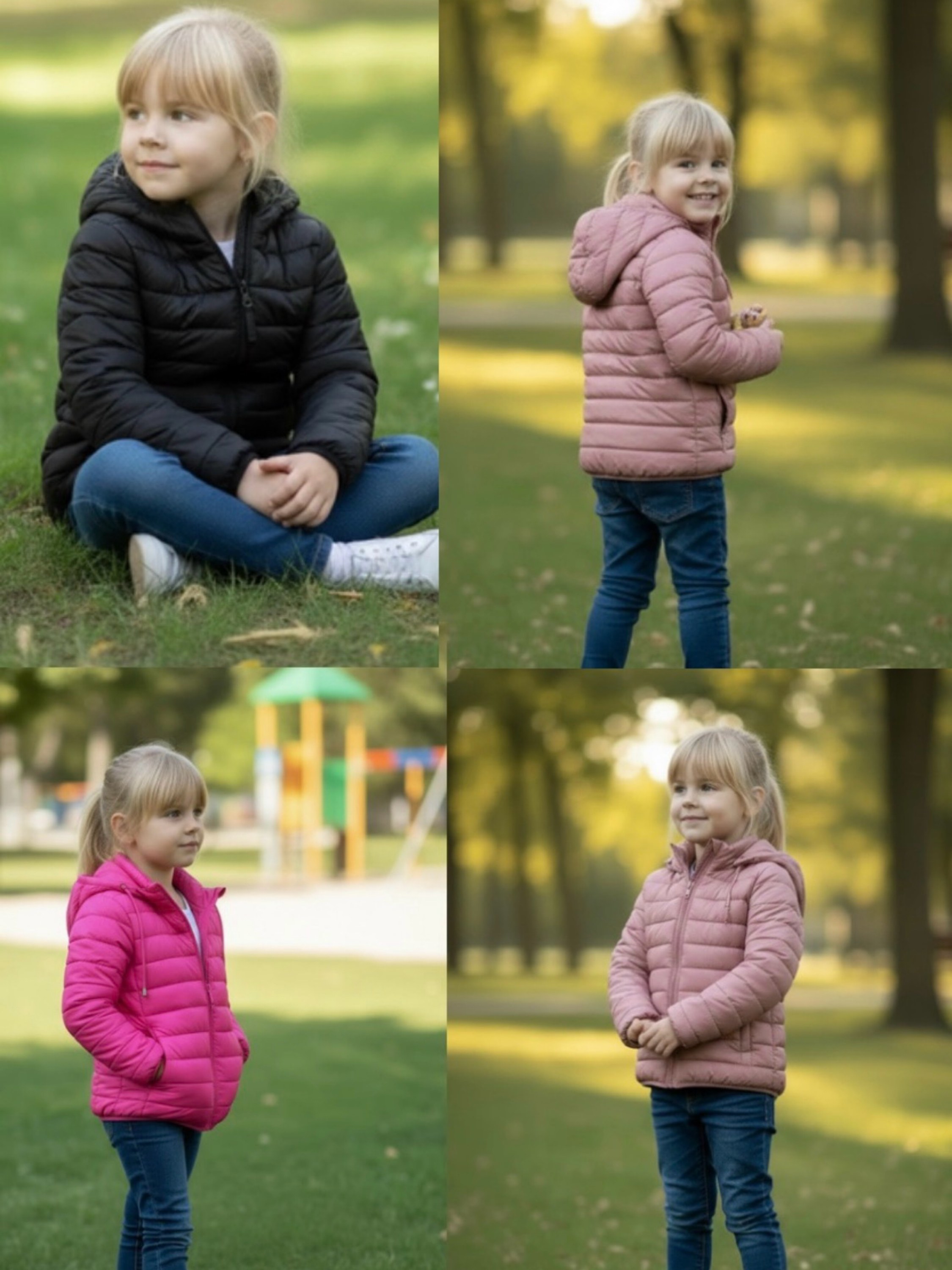 Jaqueta nylon forrada infantil menina