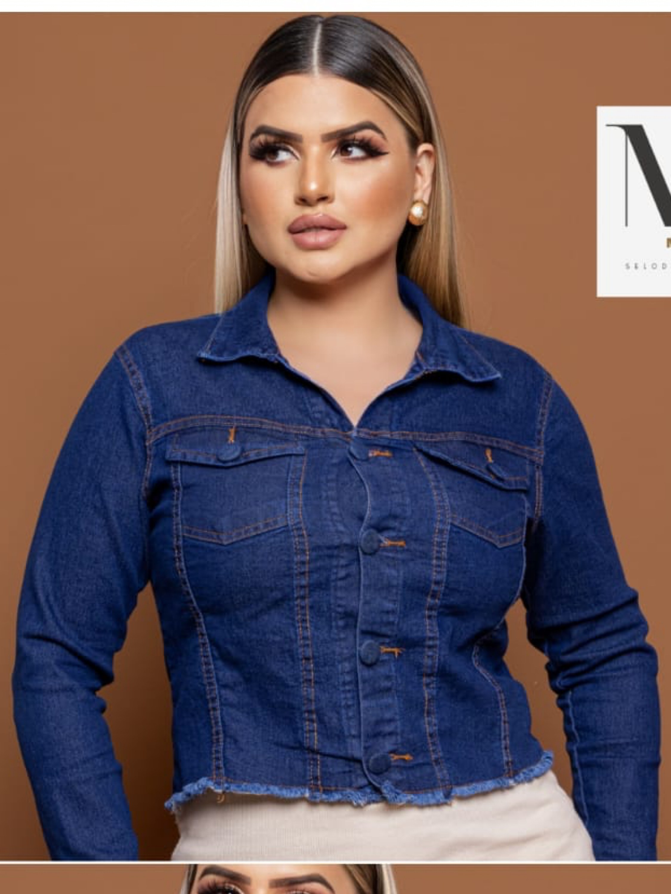 Jaqueta jeans com lycra