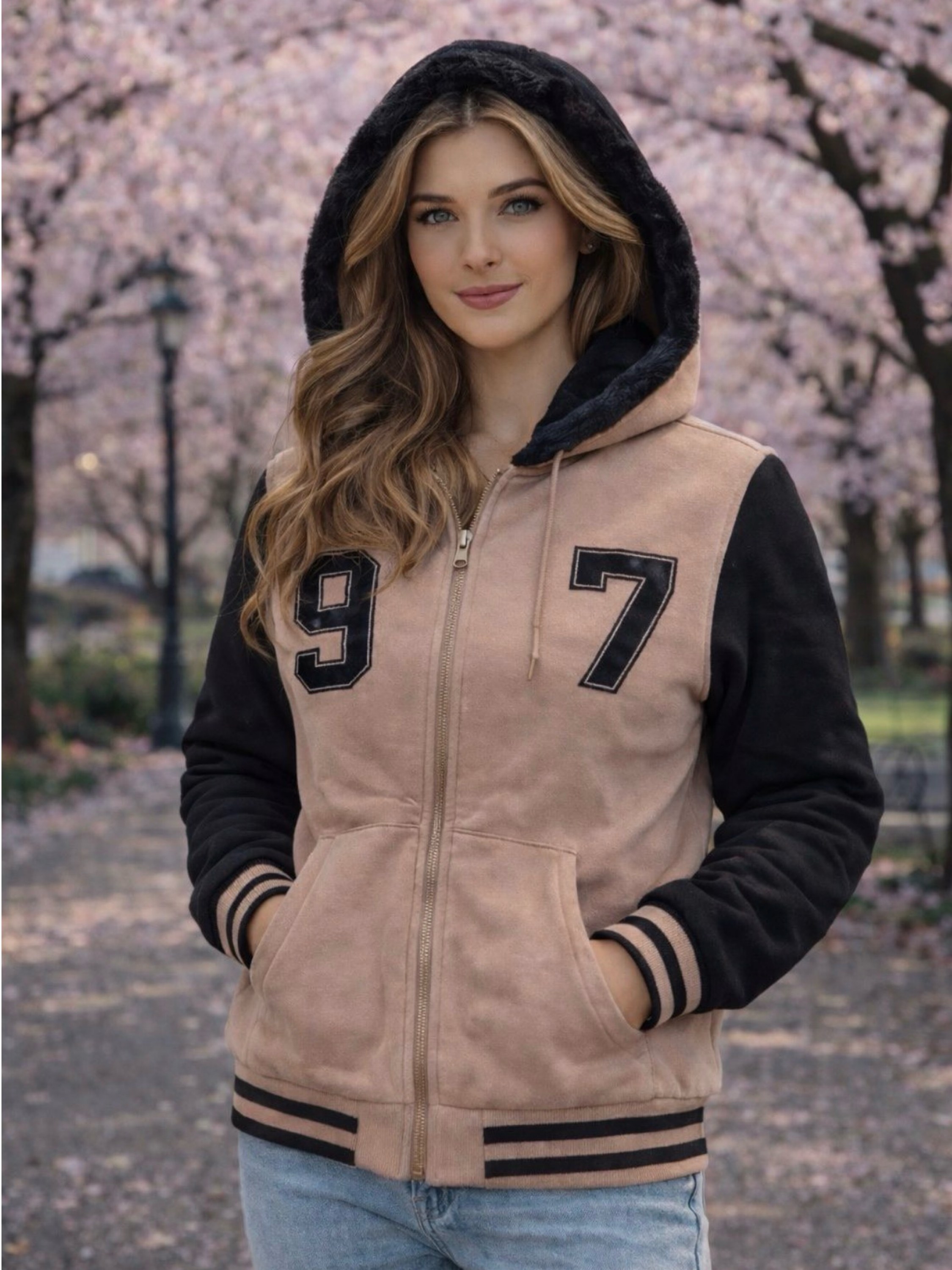 Jaqueta moletom dupla face feminina