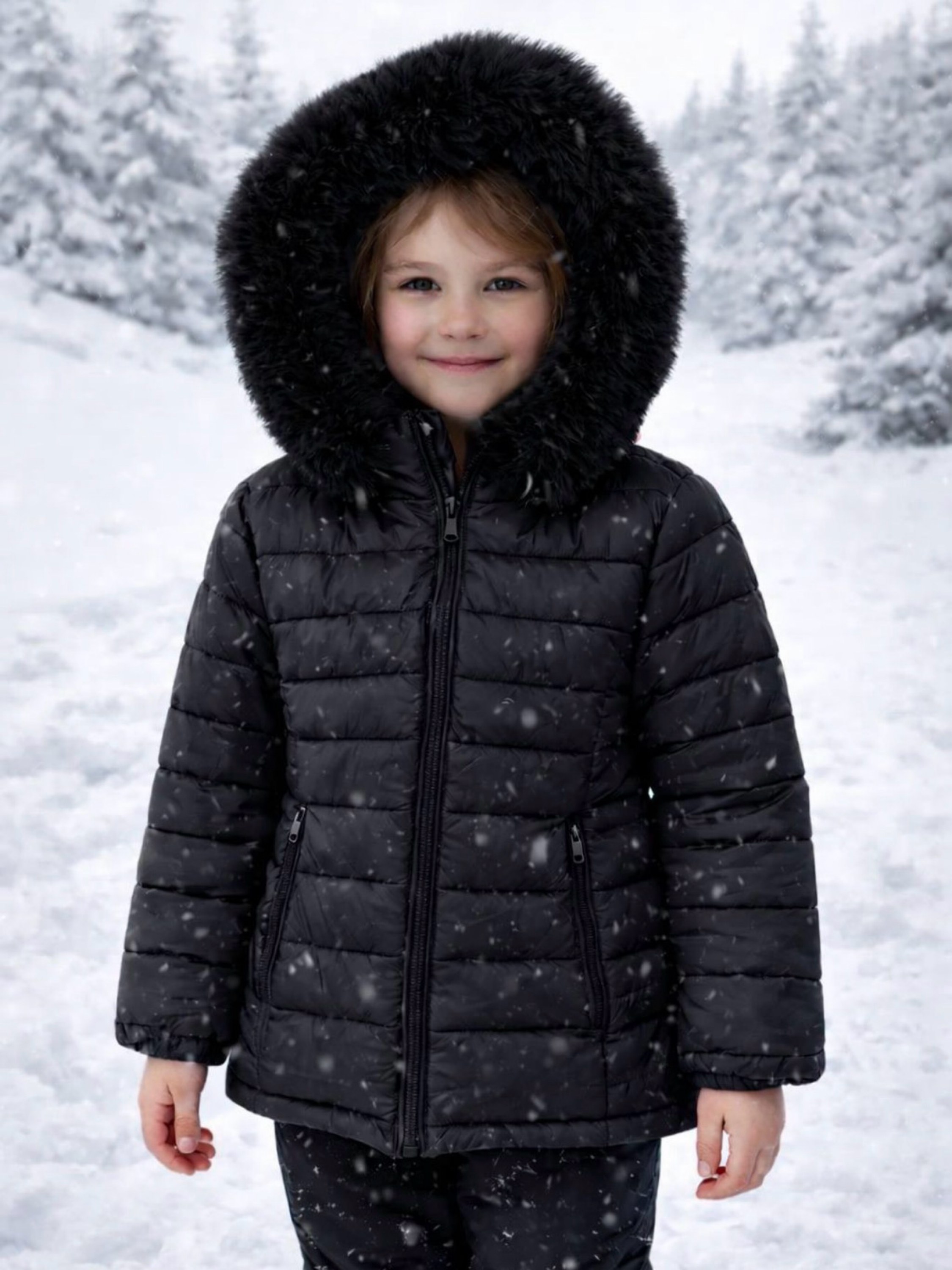 Jaqueta nylon forrada infantil menina