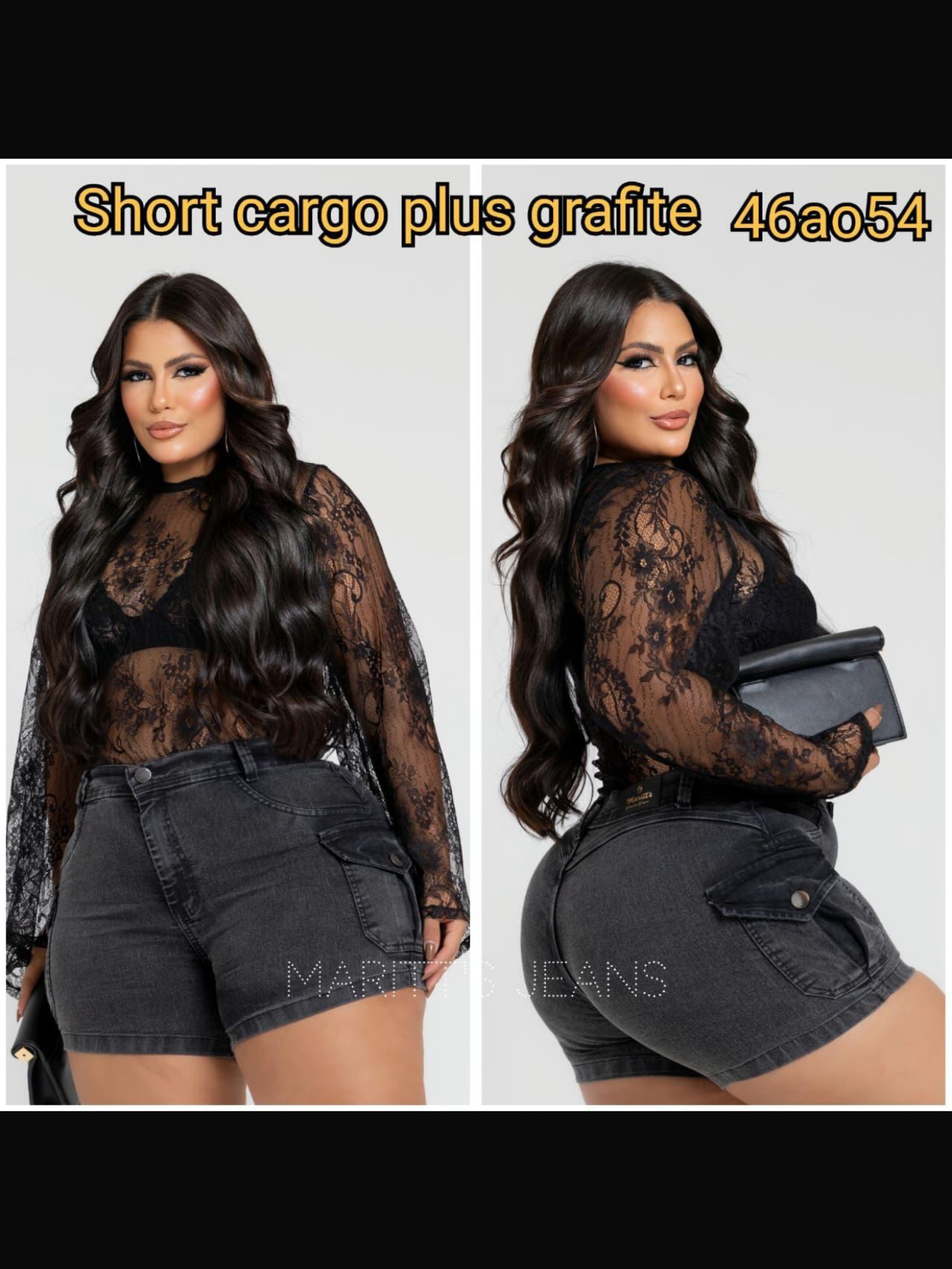 Short Cargo Plus Size feminino