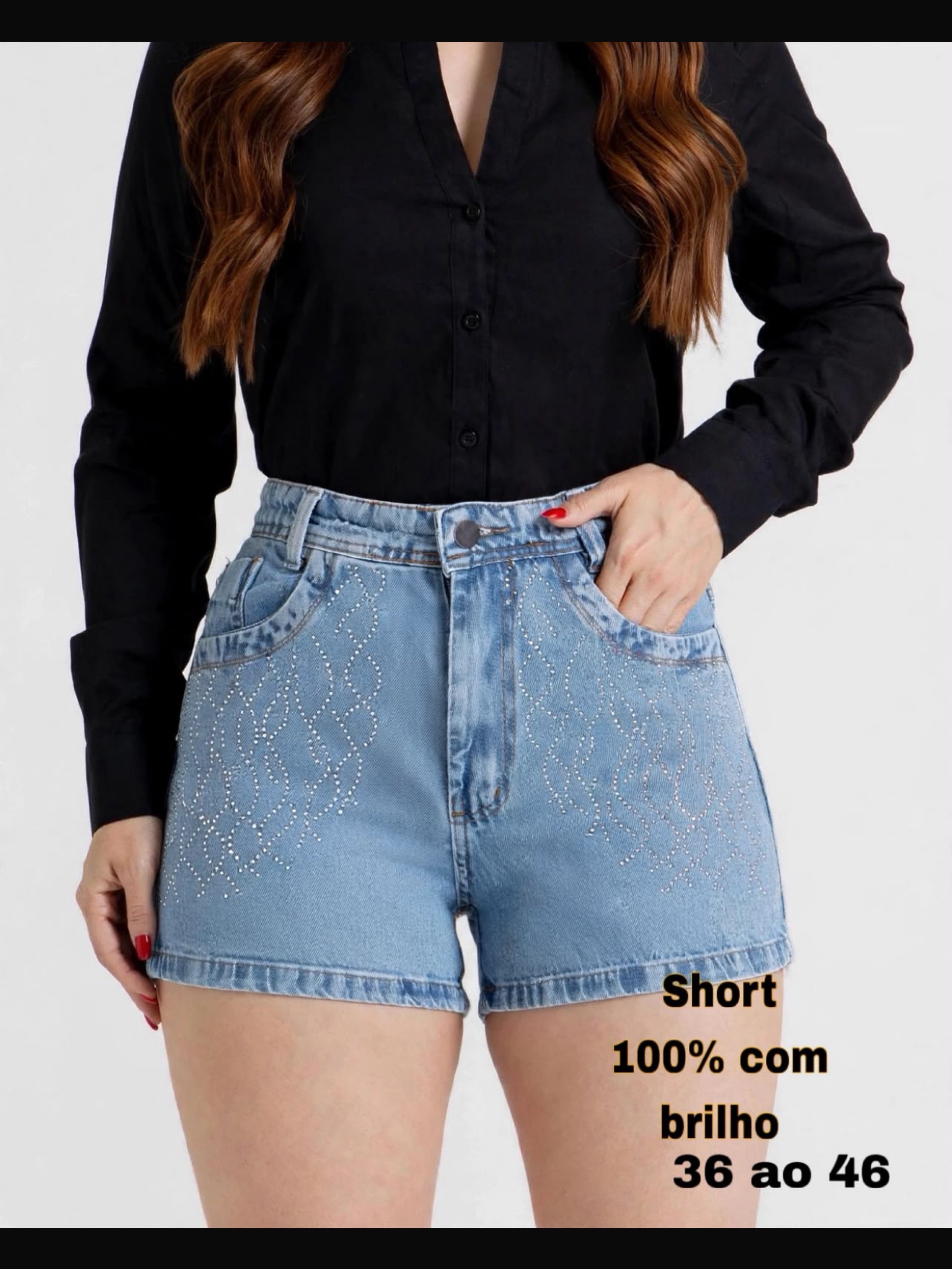 Short 100% Com Brilho Feminino