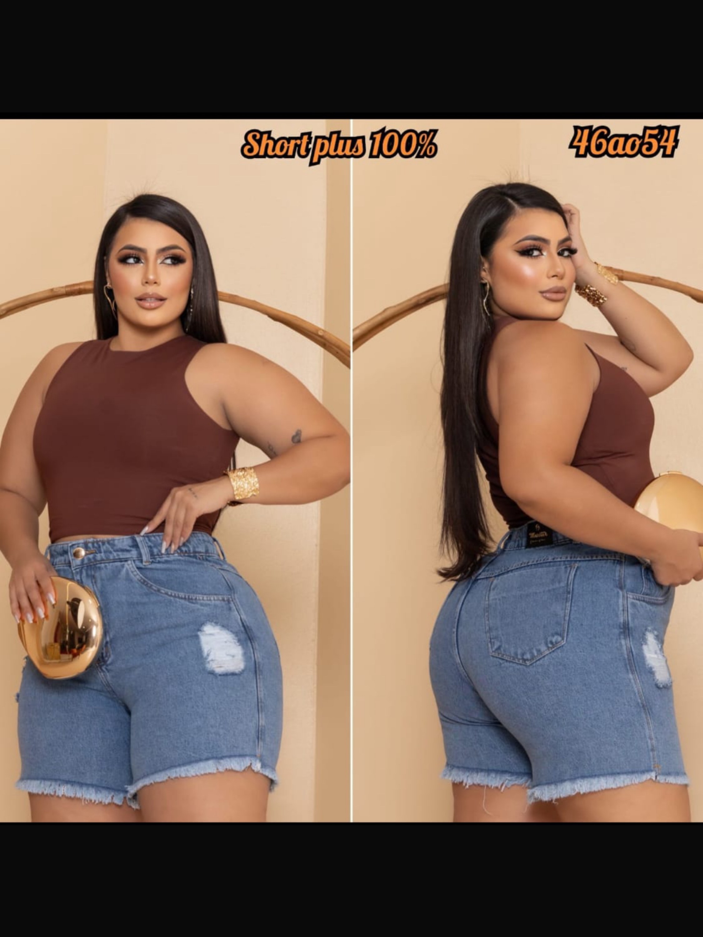 Short 100% Plus Size Desfiado