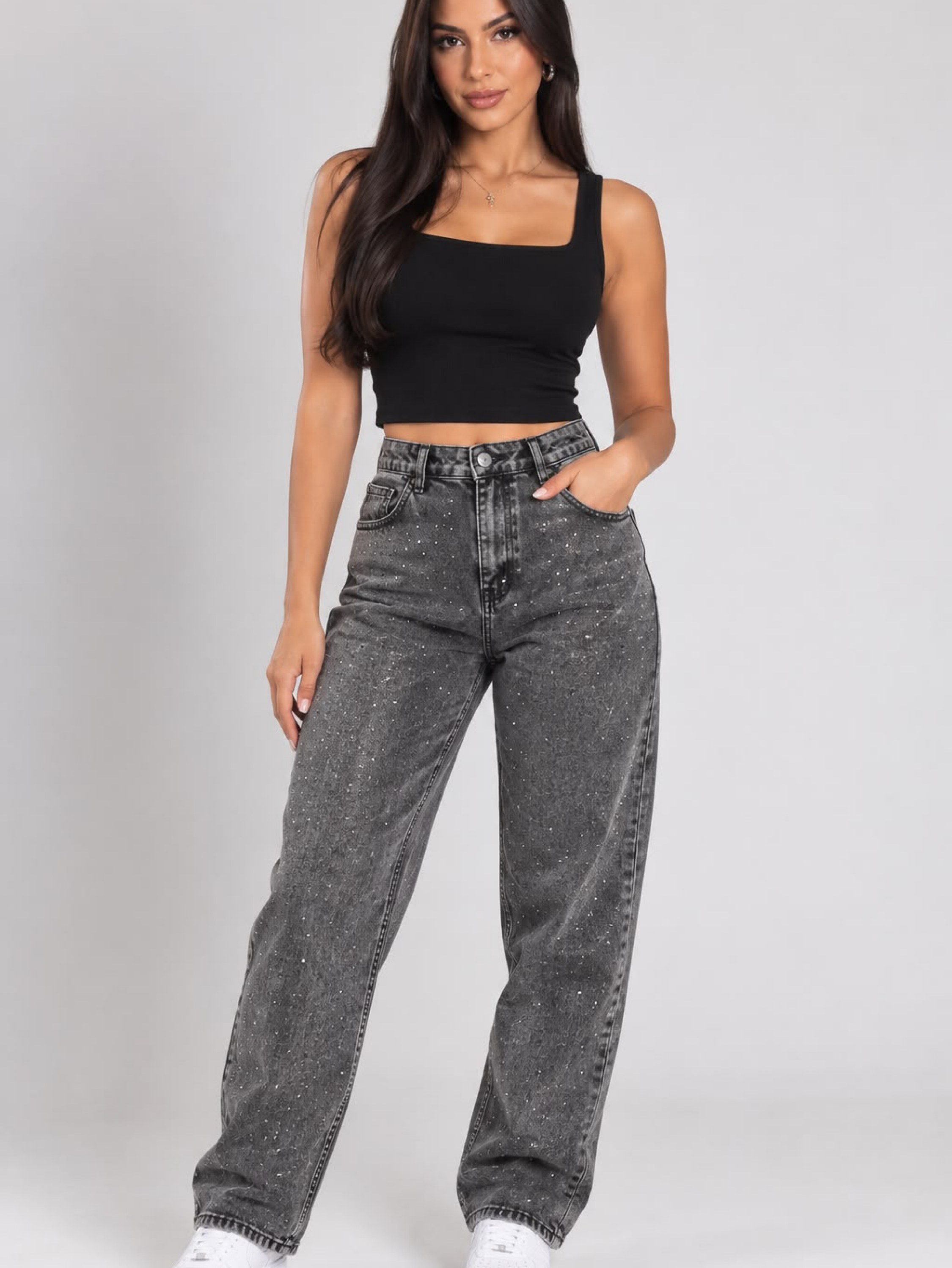 Calça Mom com brilho 100% Jeans