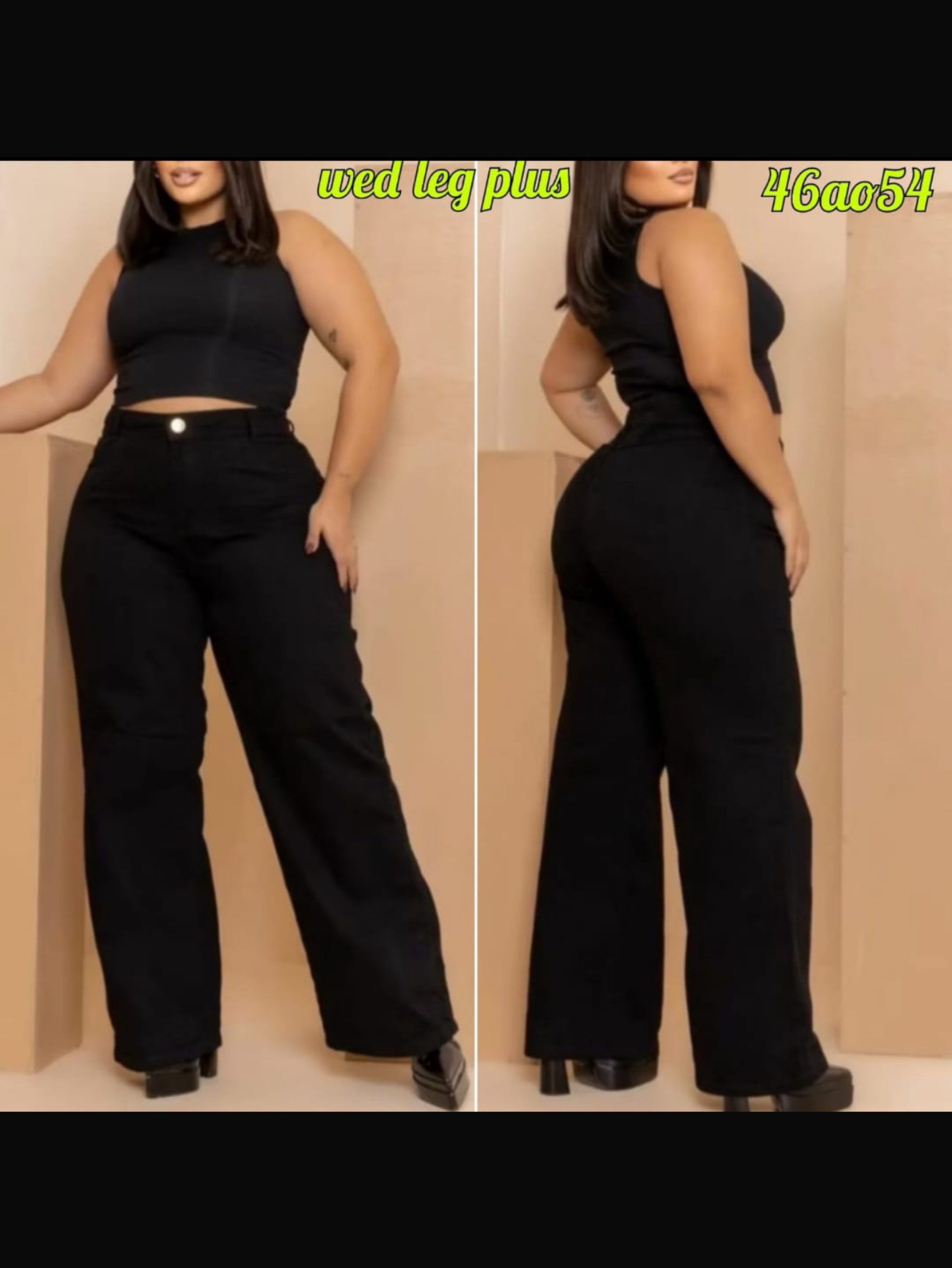 Wide Leg Plus Size Feminino
