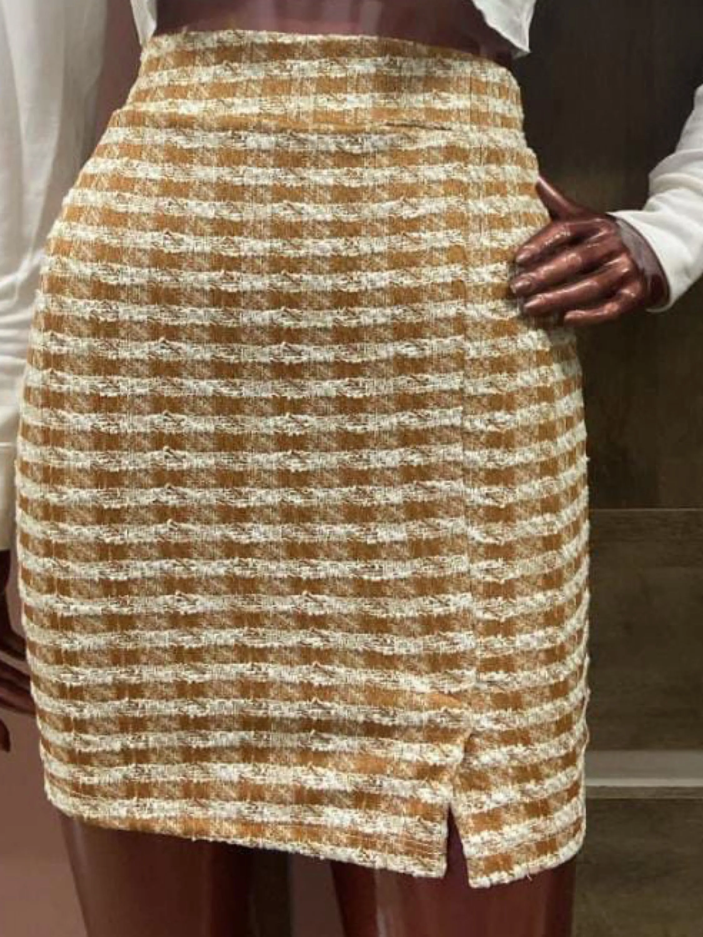 Saia cintura alta tweed