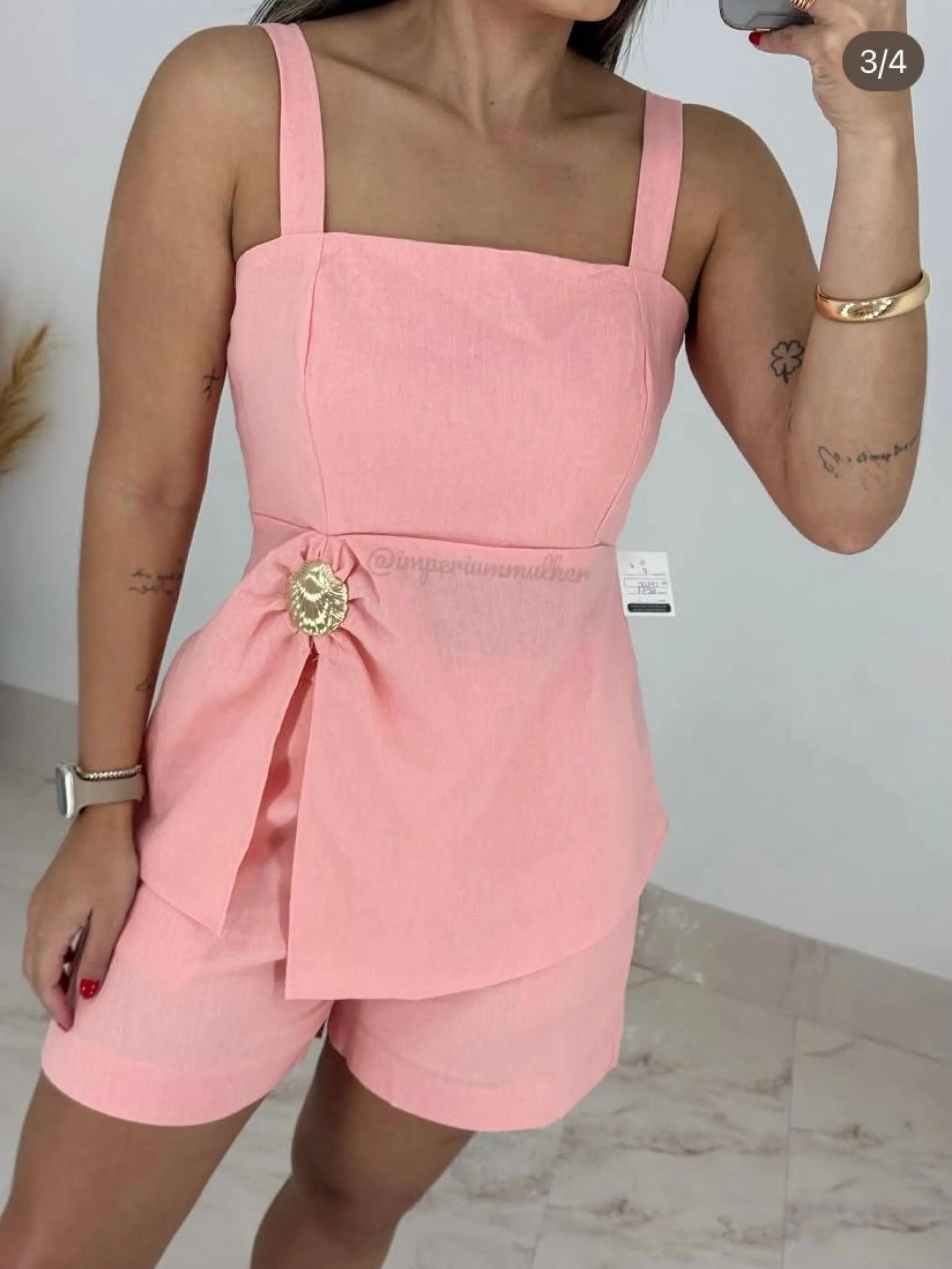 Conjunto linha detalhe fivela concha