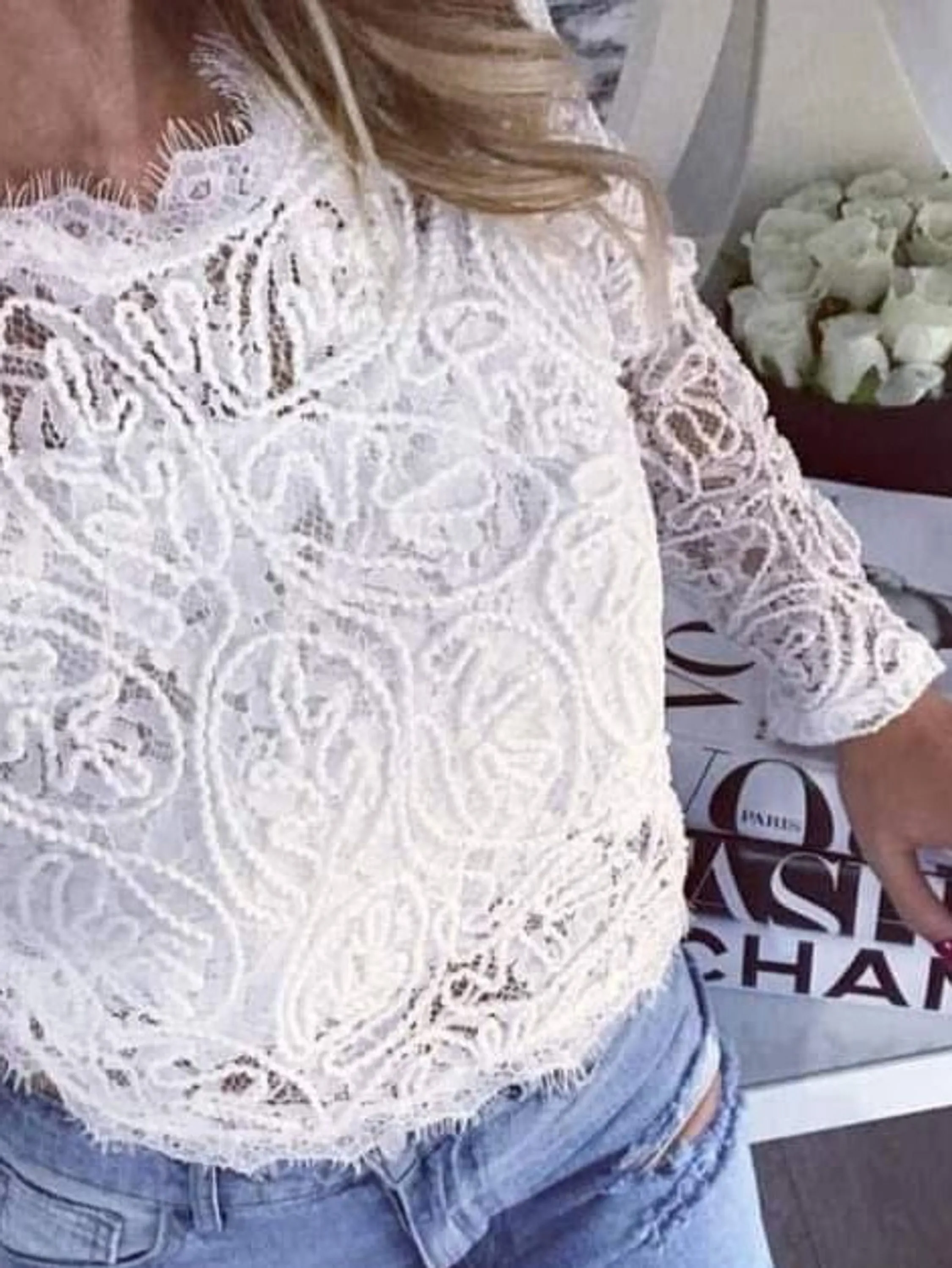 Blusa renda importada