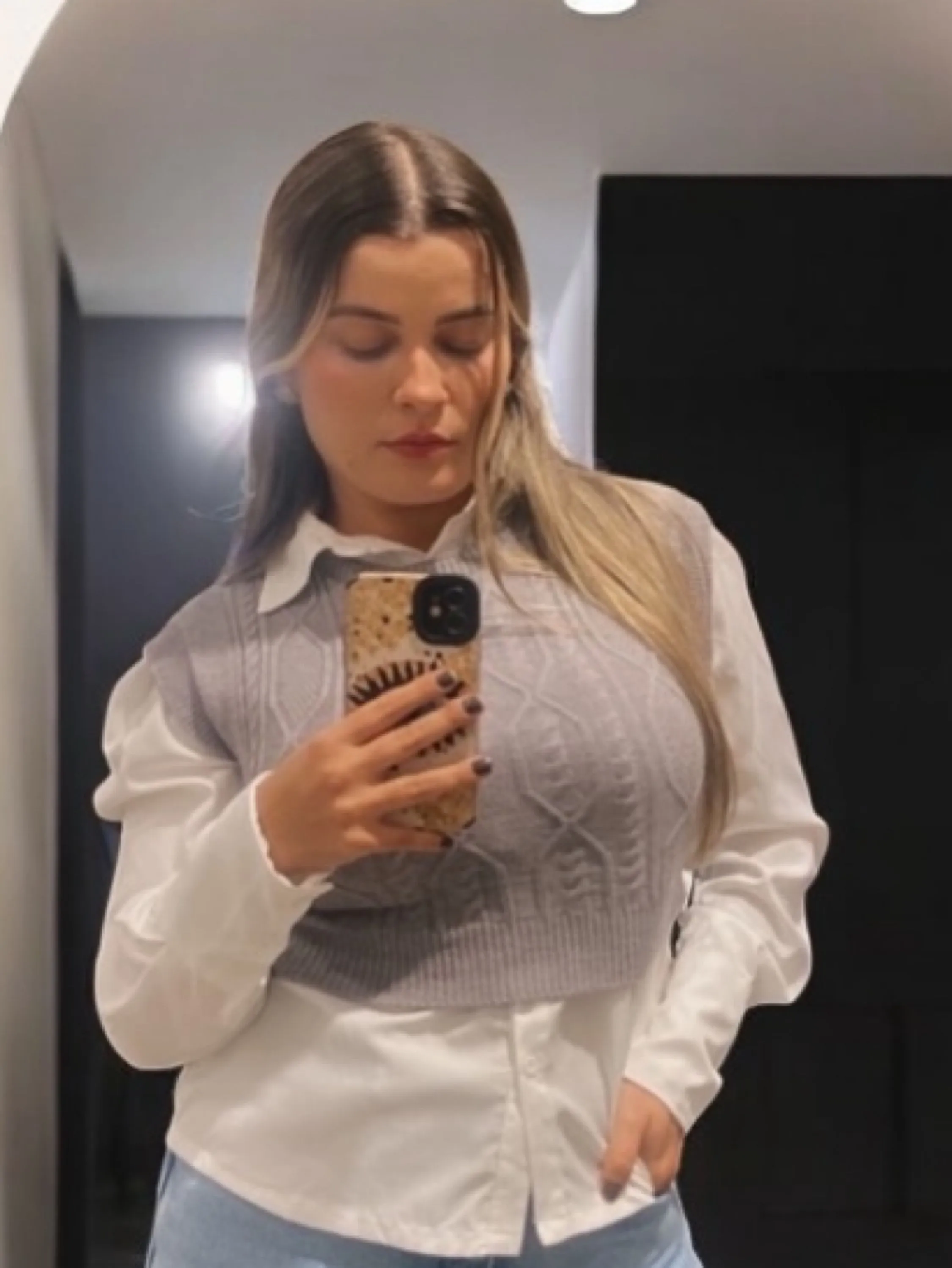 Colete tricot modal trançado