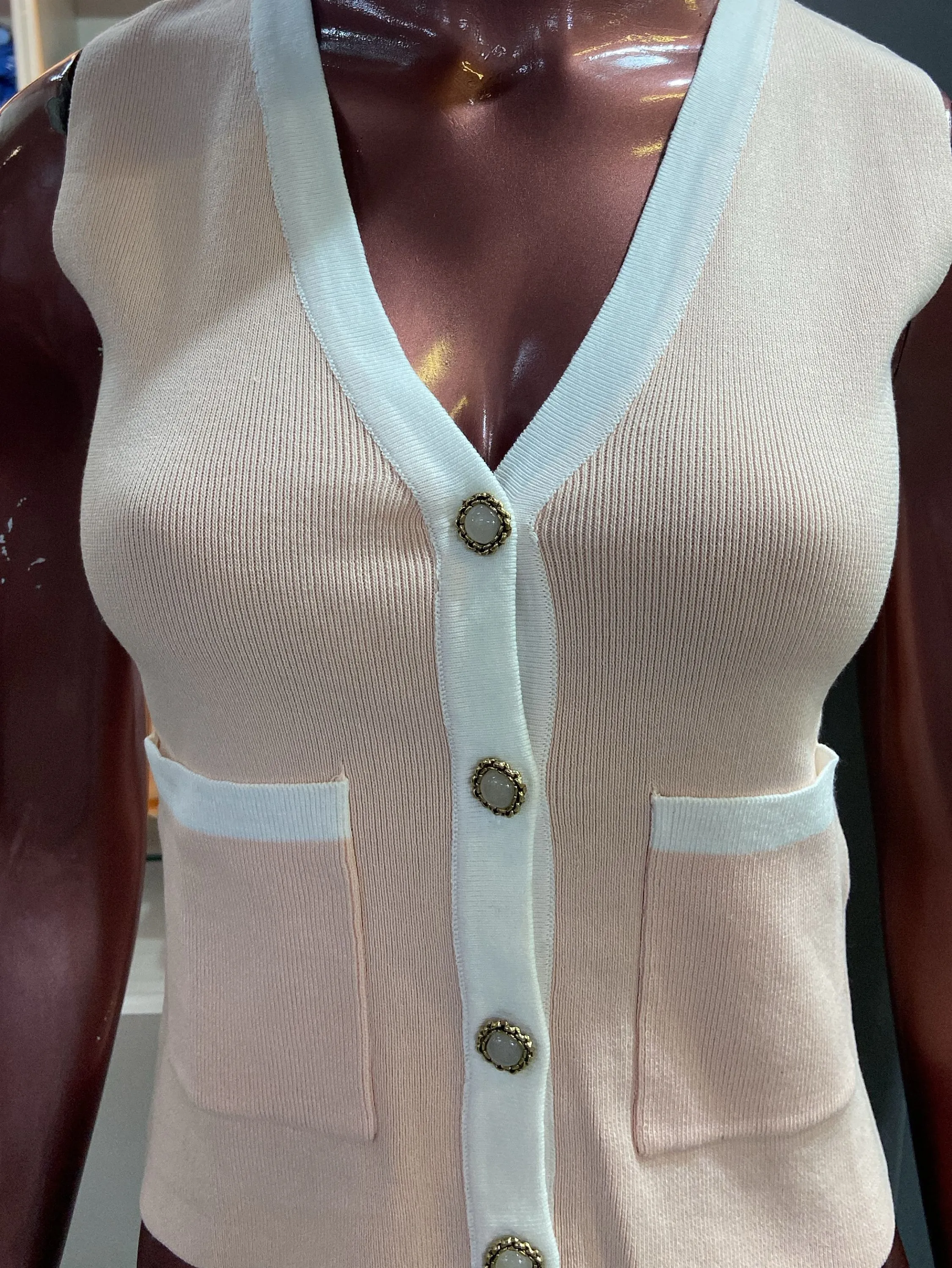 Blusa tricot modal com botões