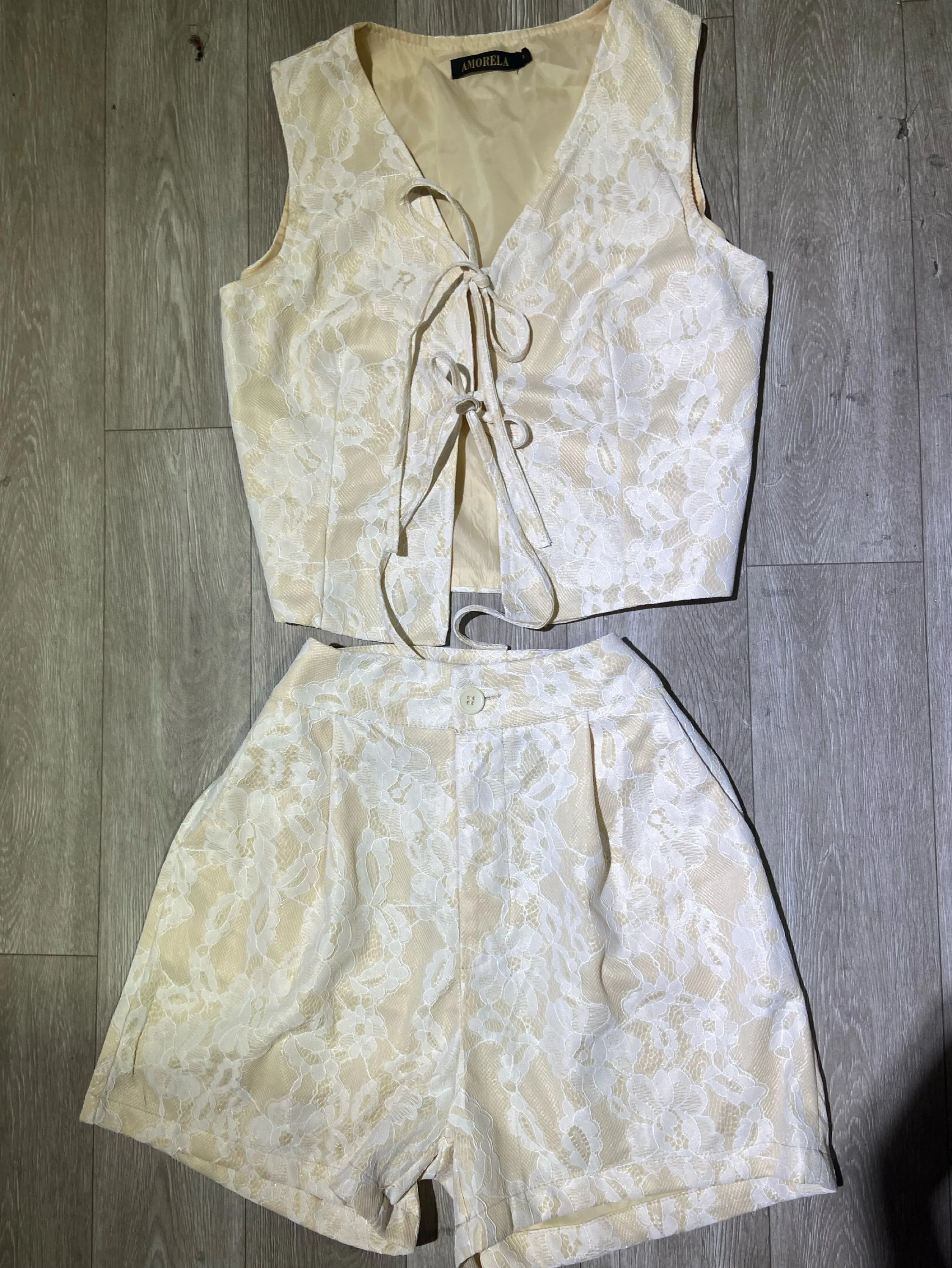 Conjunto renda forrado