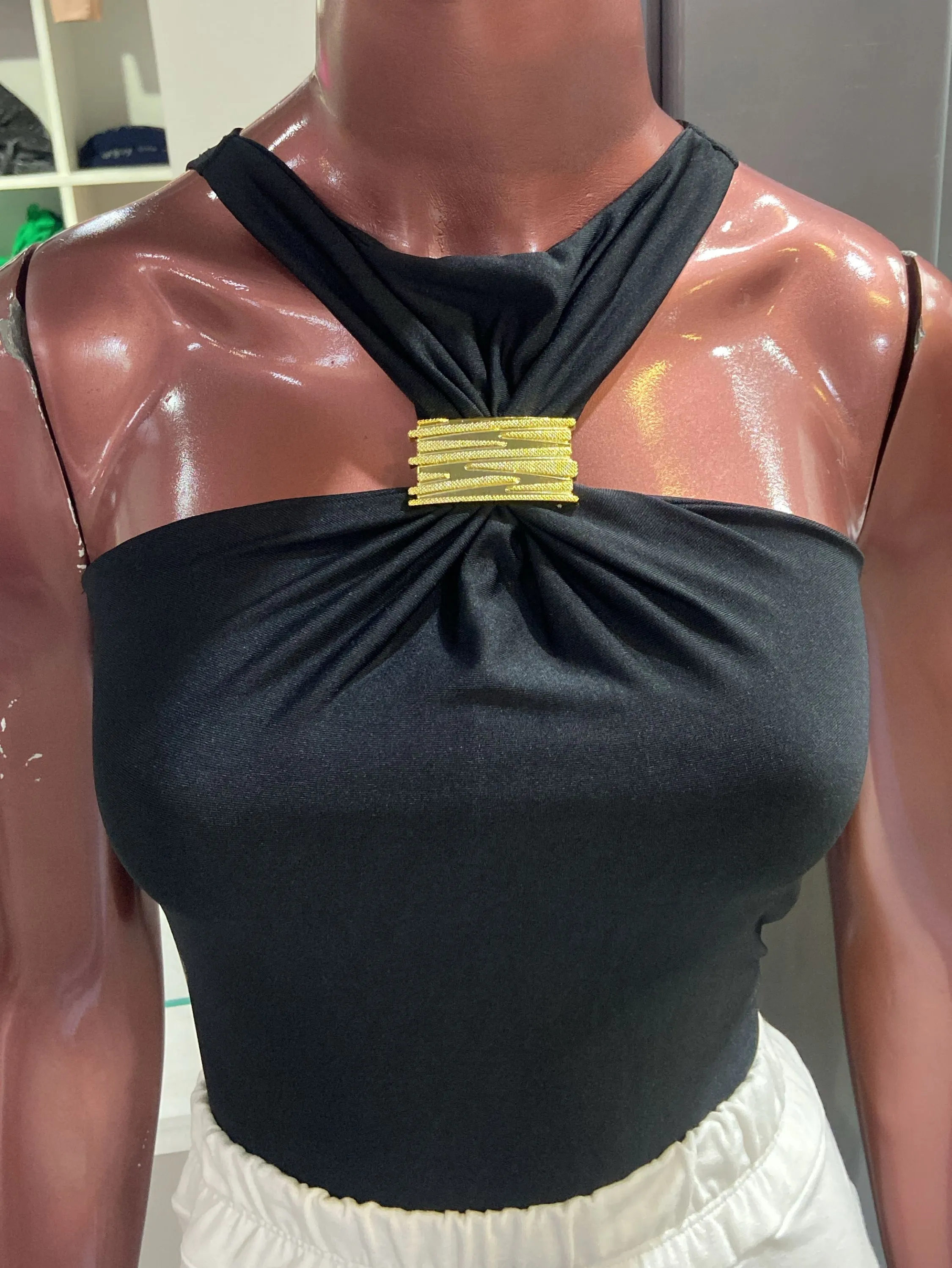 Body regata fivela dourada