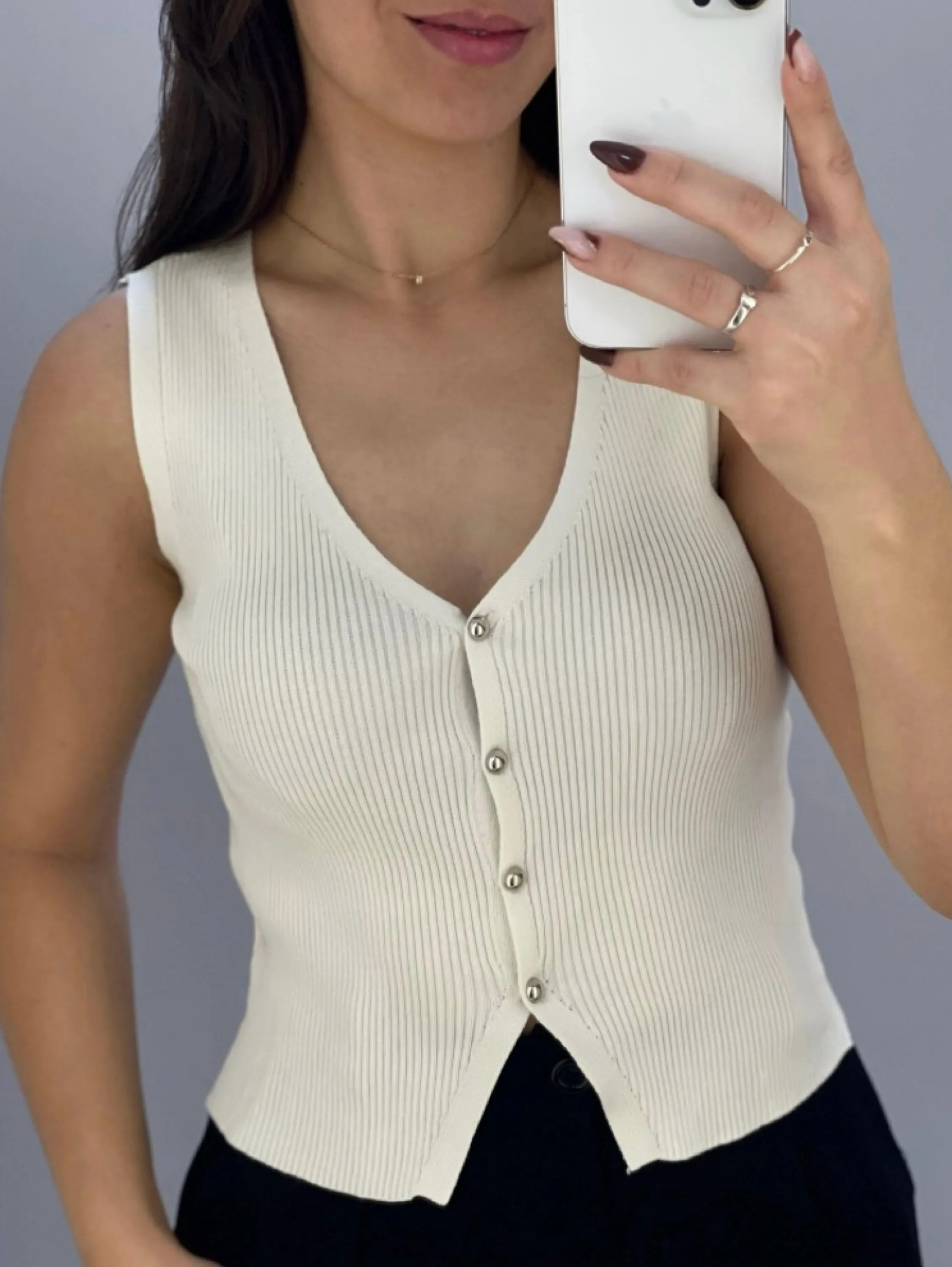 Blusa regata botões