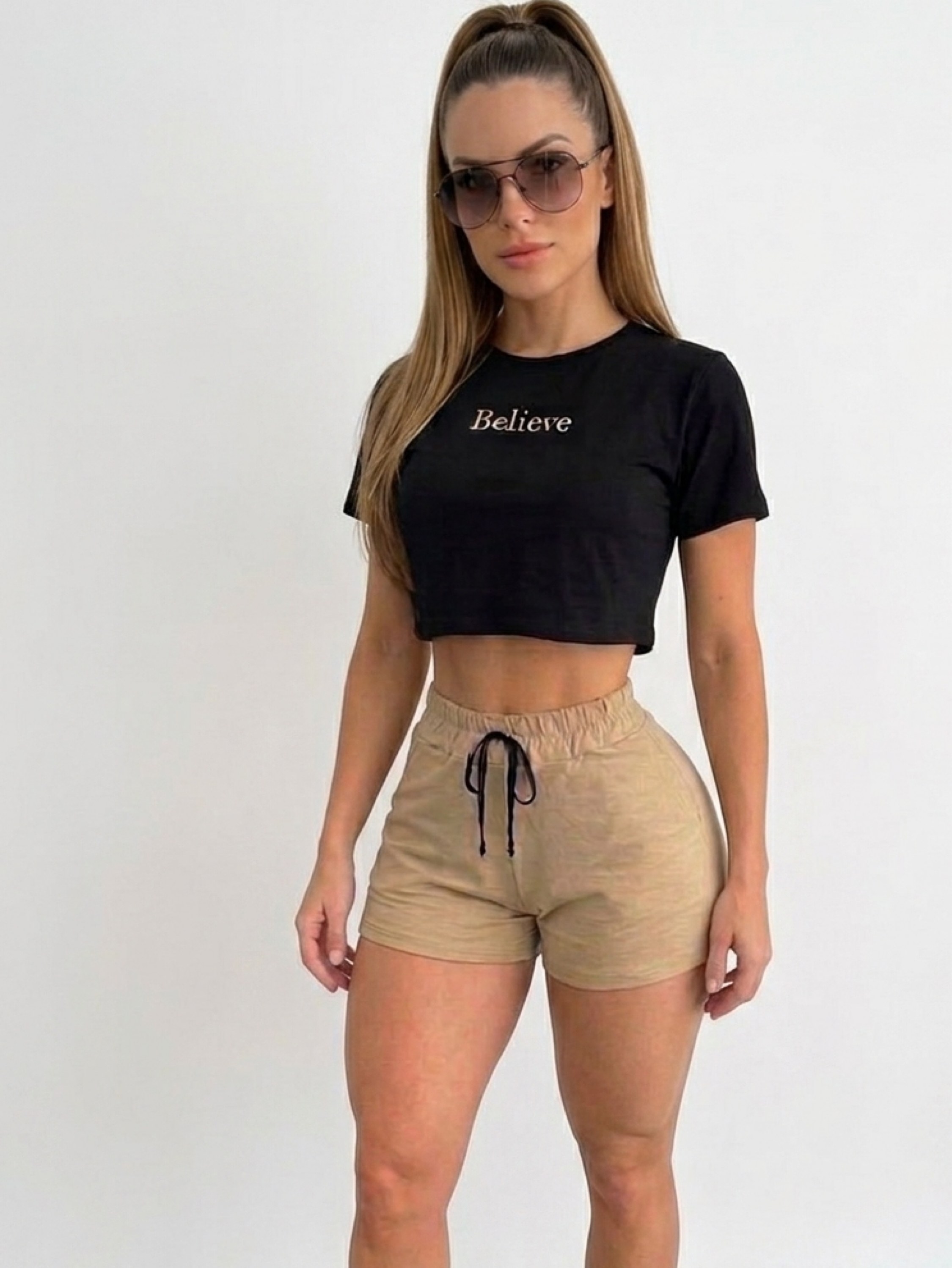 Conjunto bordado believe