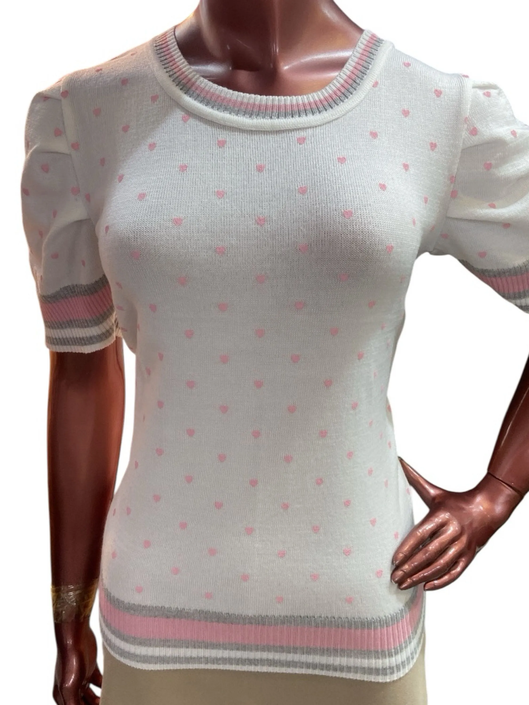 Blusa tricot modal coração