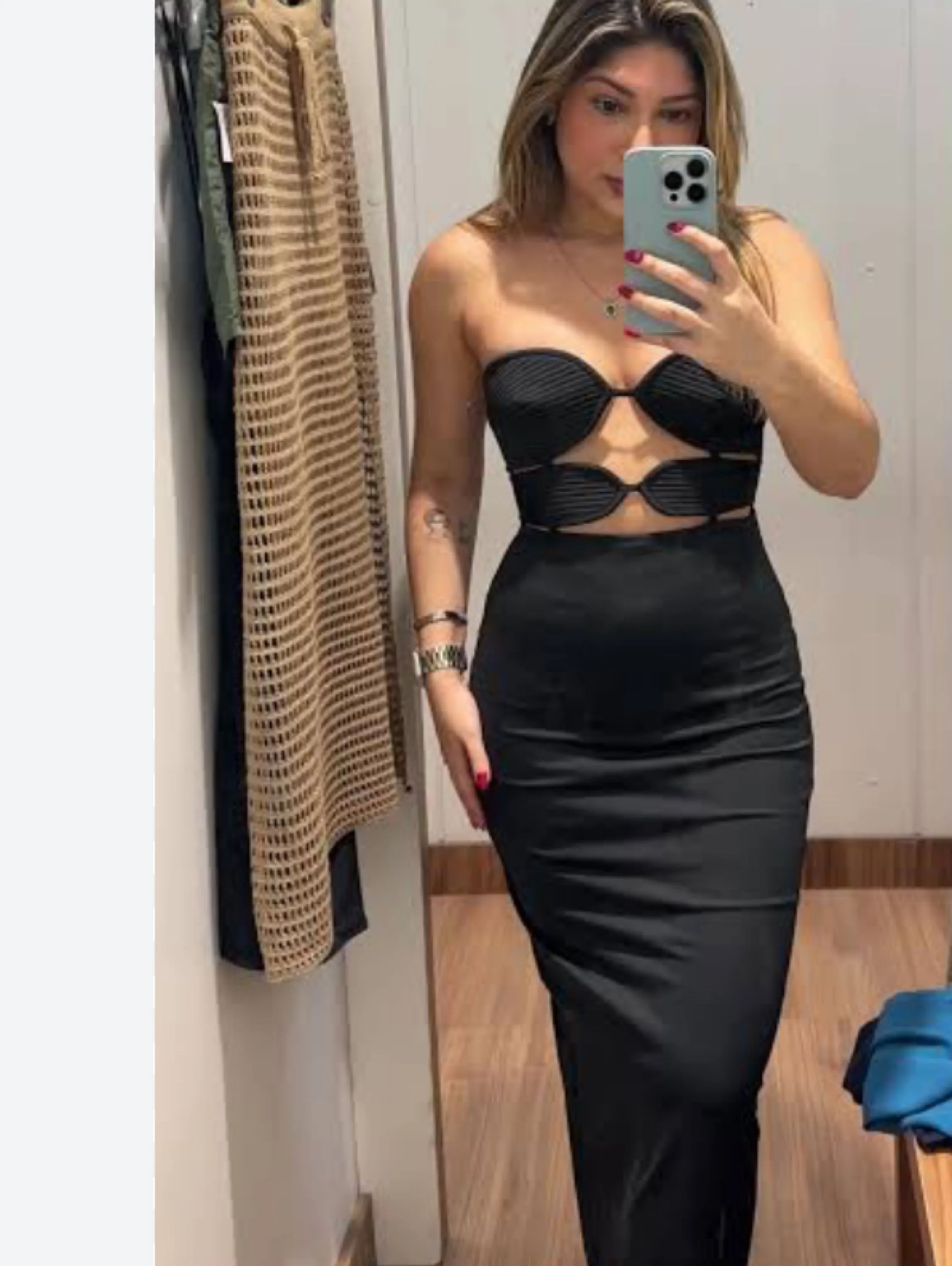 Vestido longo poliamida