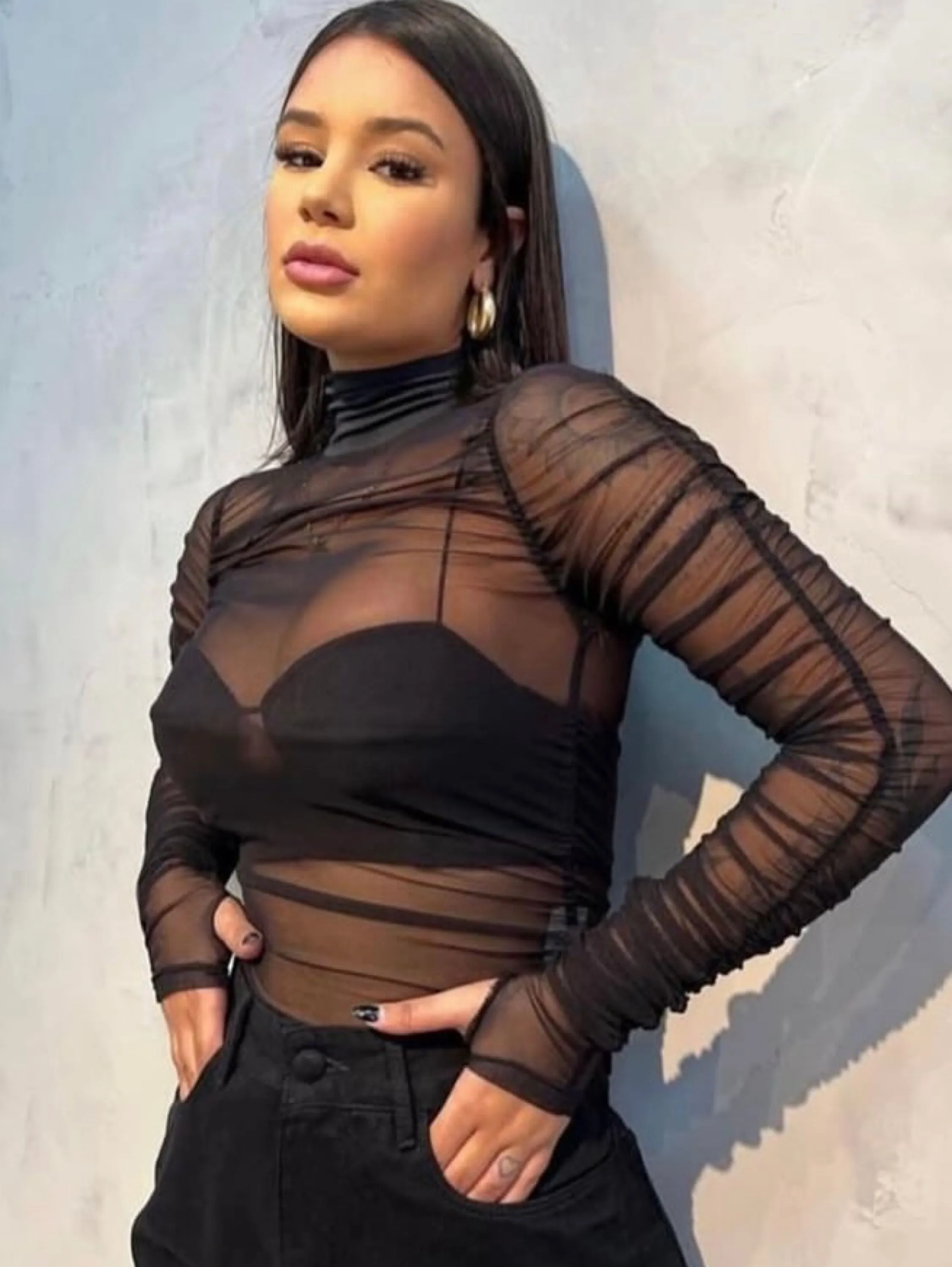 Body tule franzido