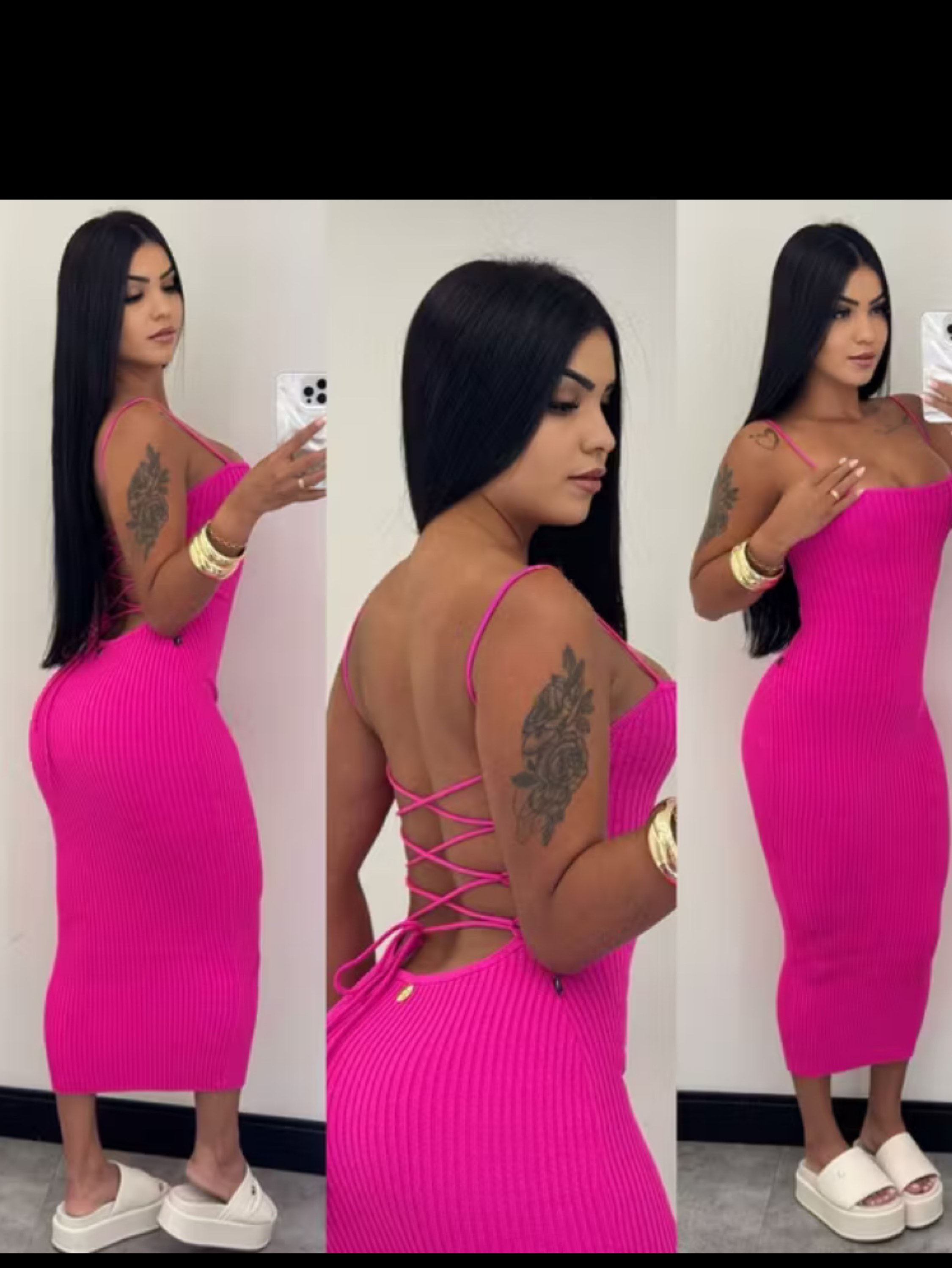 Vestido tricot modal alça