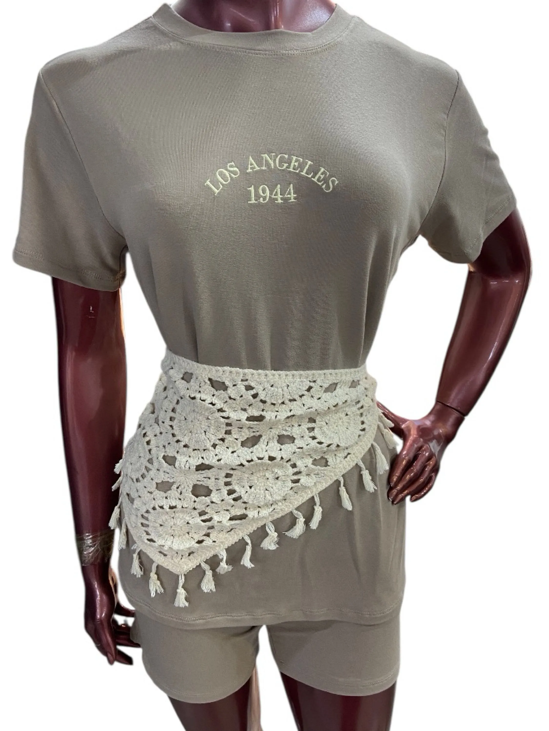Conjunto bordado moletinho de viscose