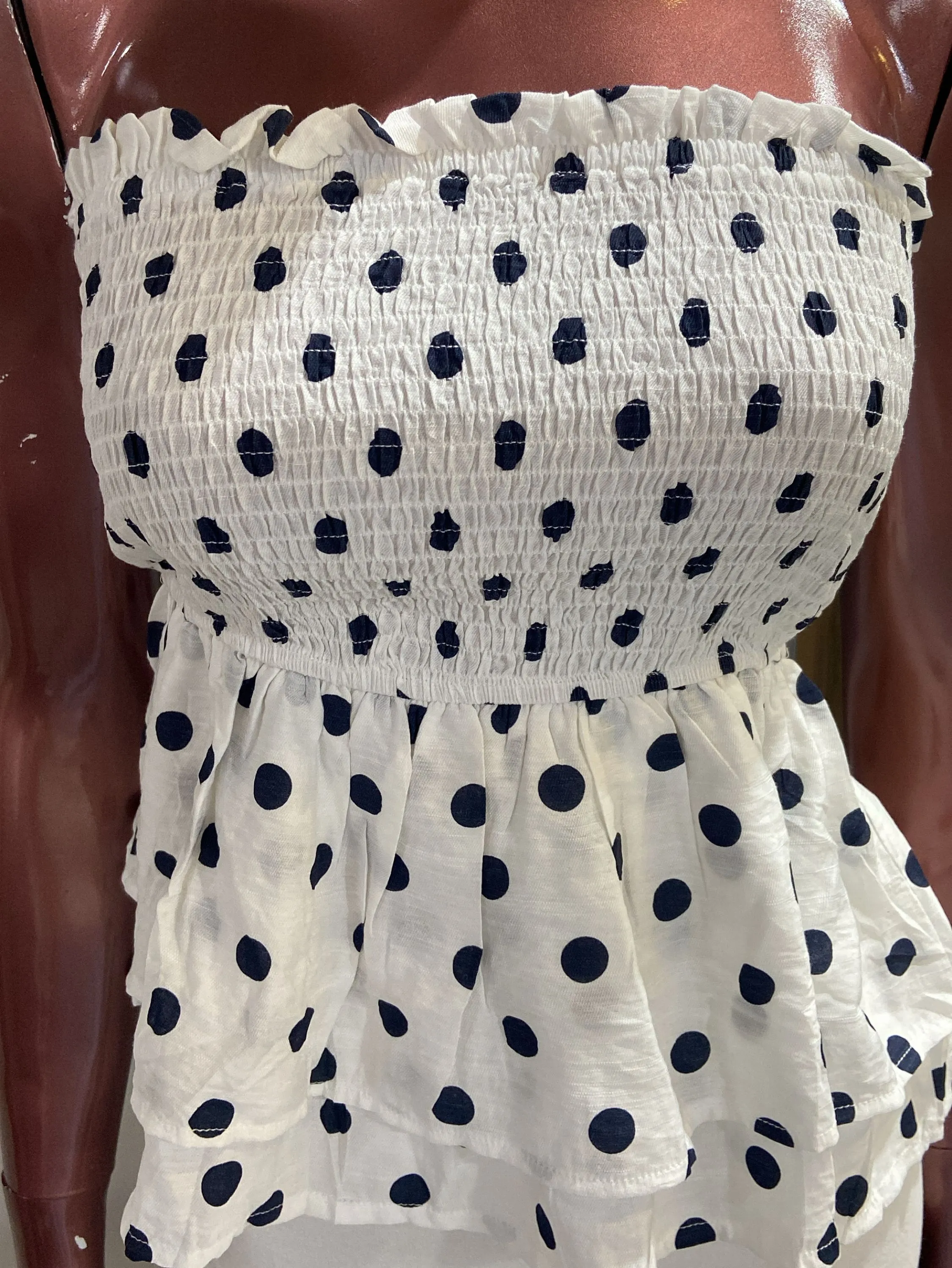 Blusa tomara que caia poá