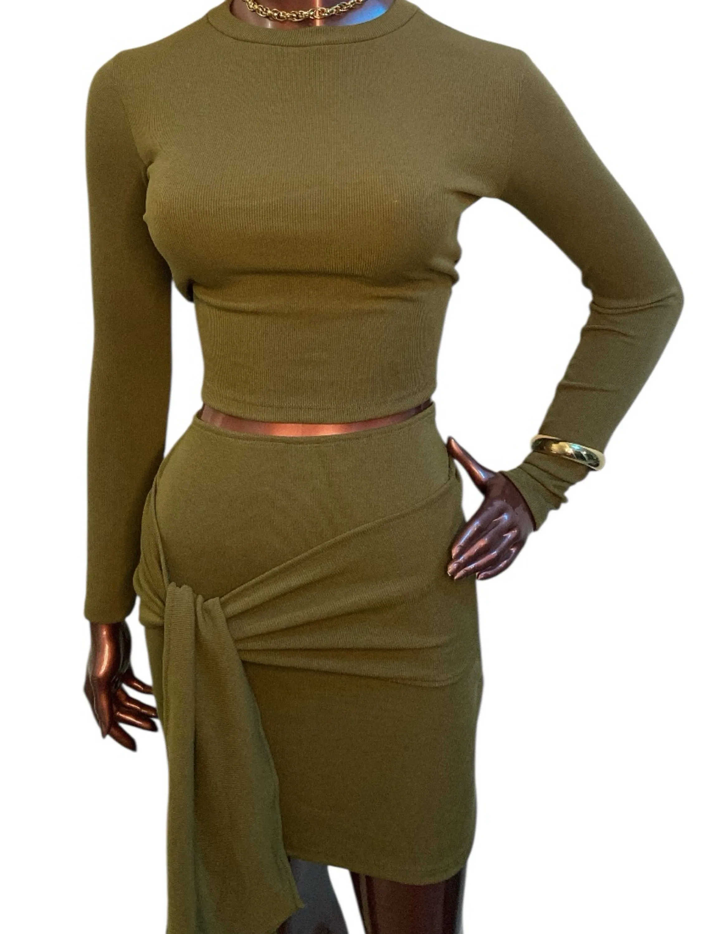 Conjunto Anita tecido Ribana com elastano