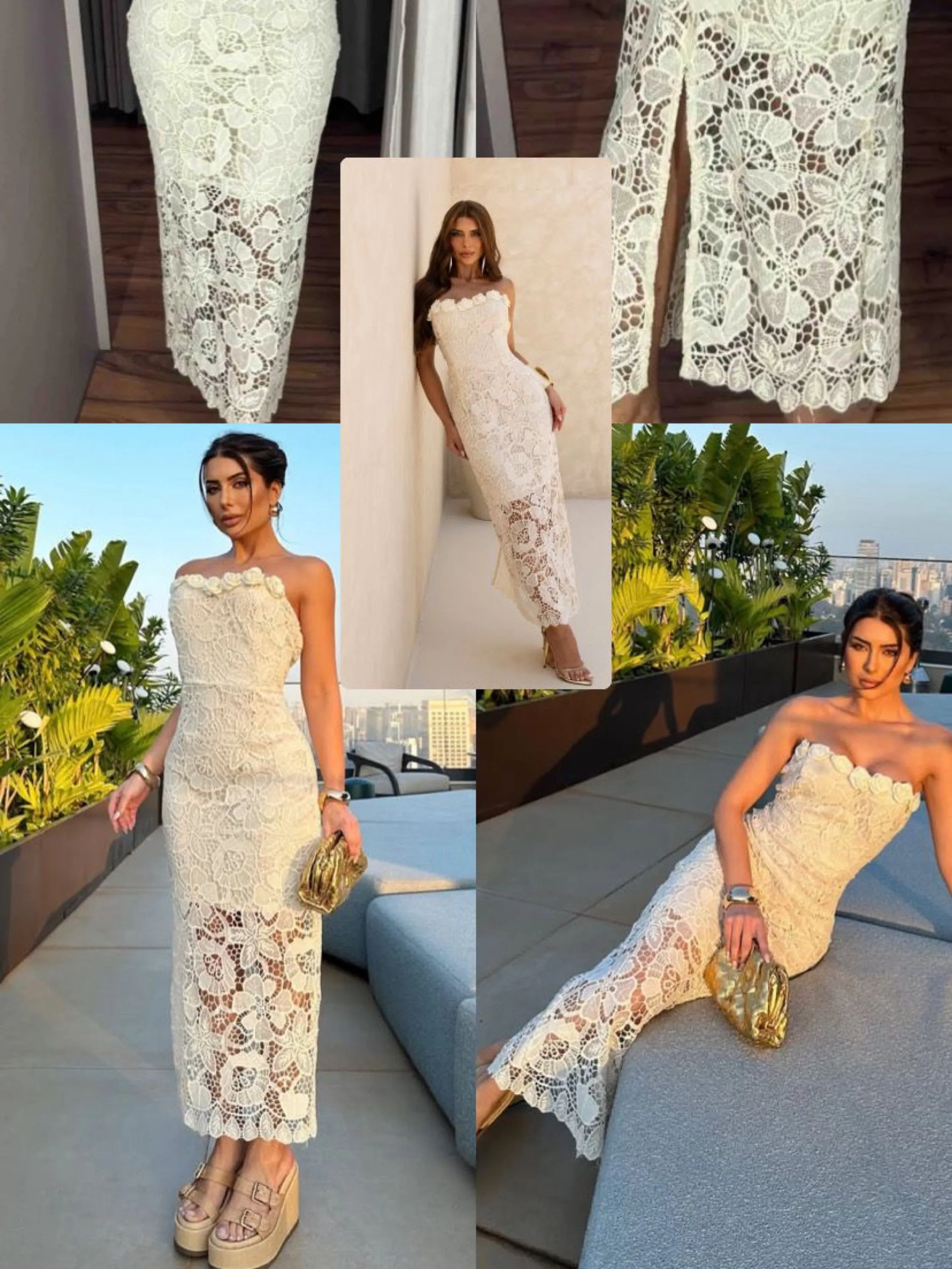 Vestido renda com flores