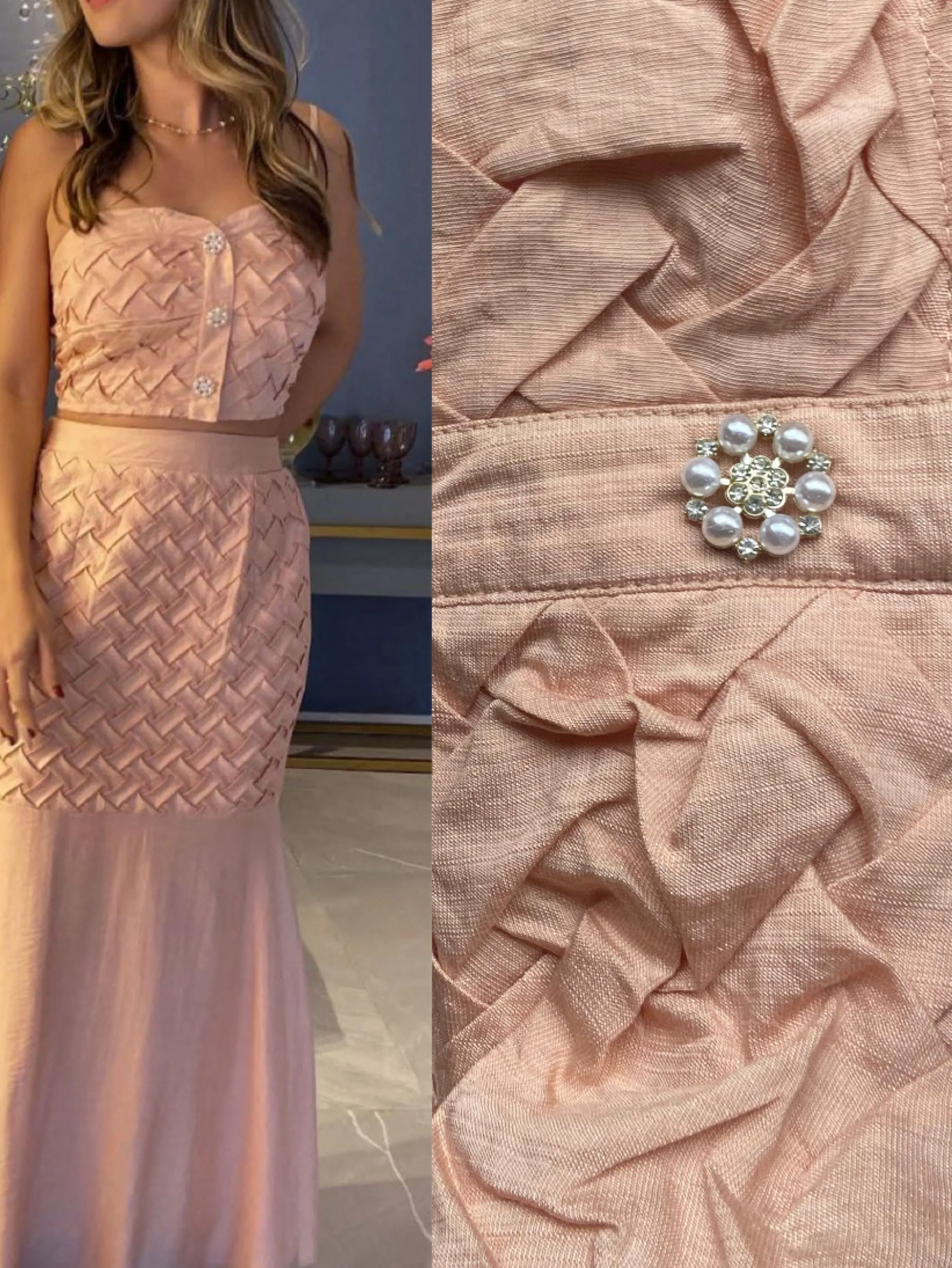 Conjunto saia longa com cropped
