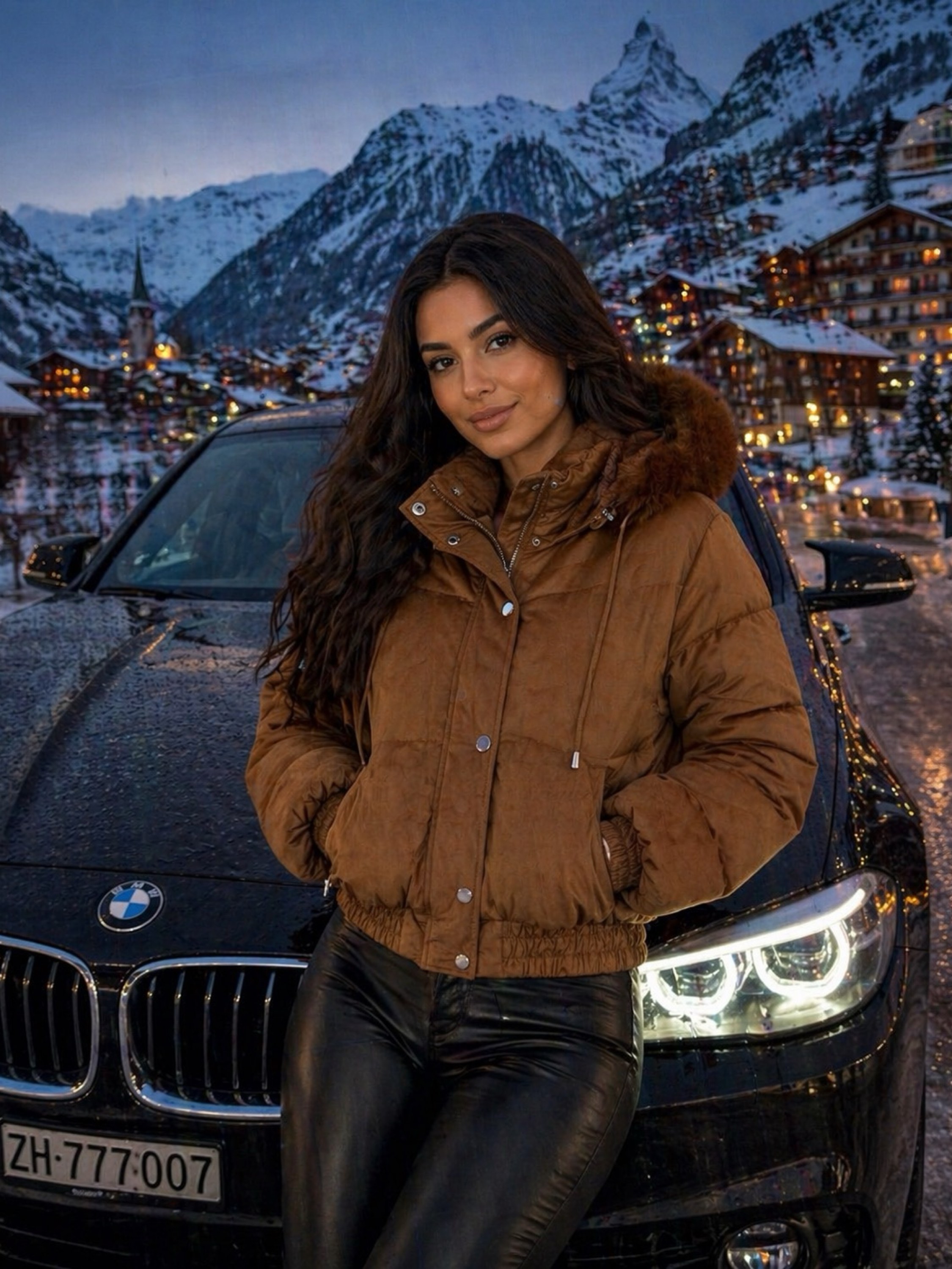 Jaqueta puffer cotelê forrada feminina