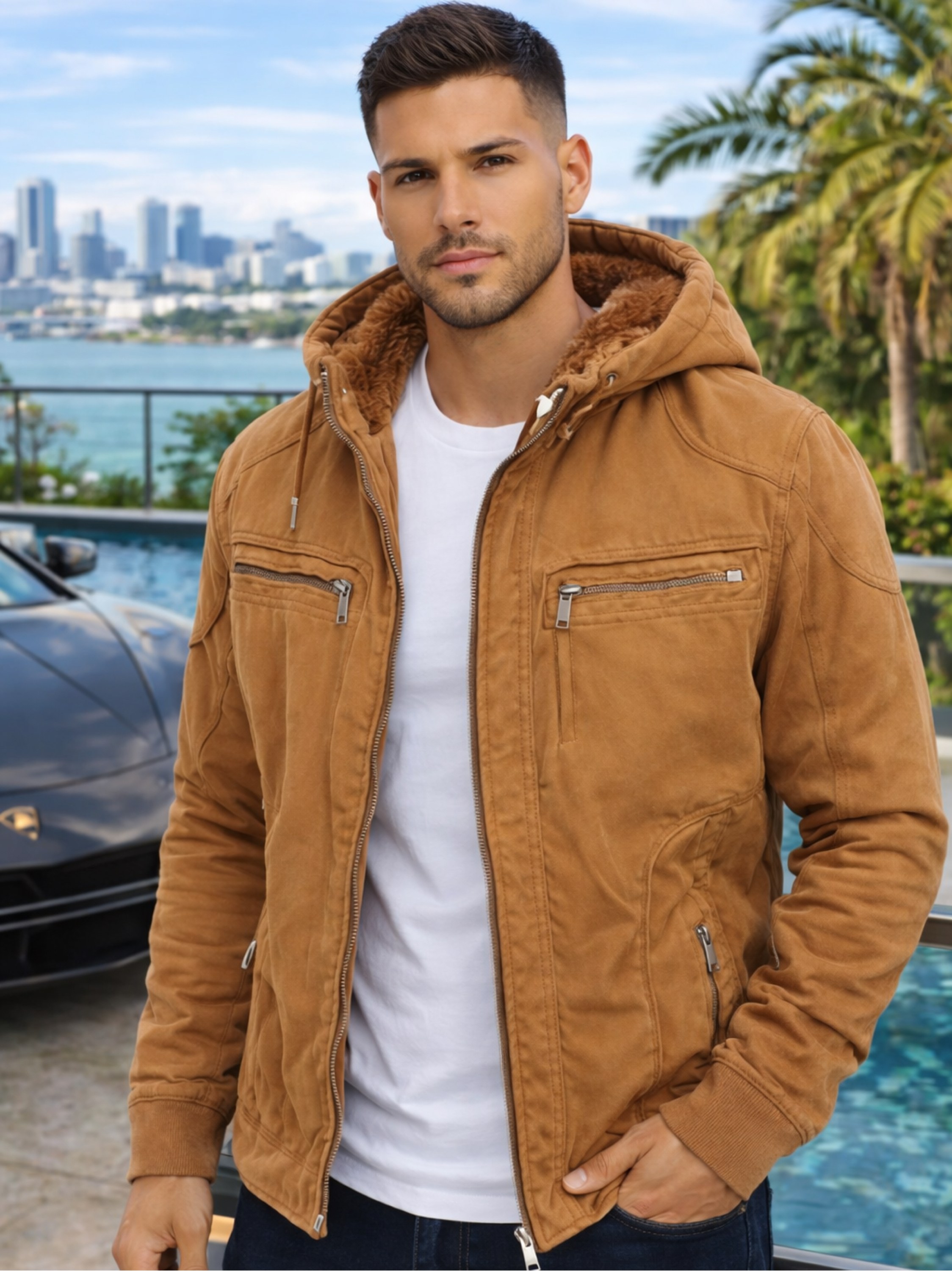 Jaqueta sarja forrada masculina