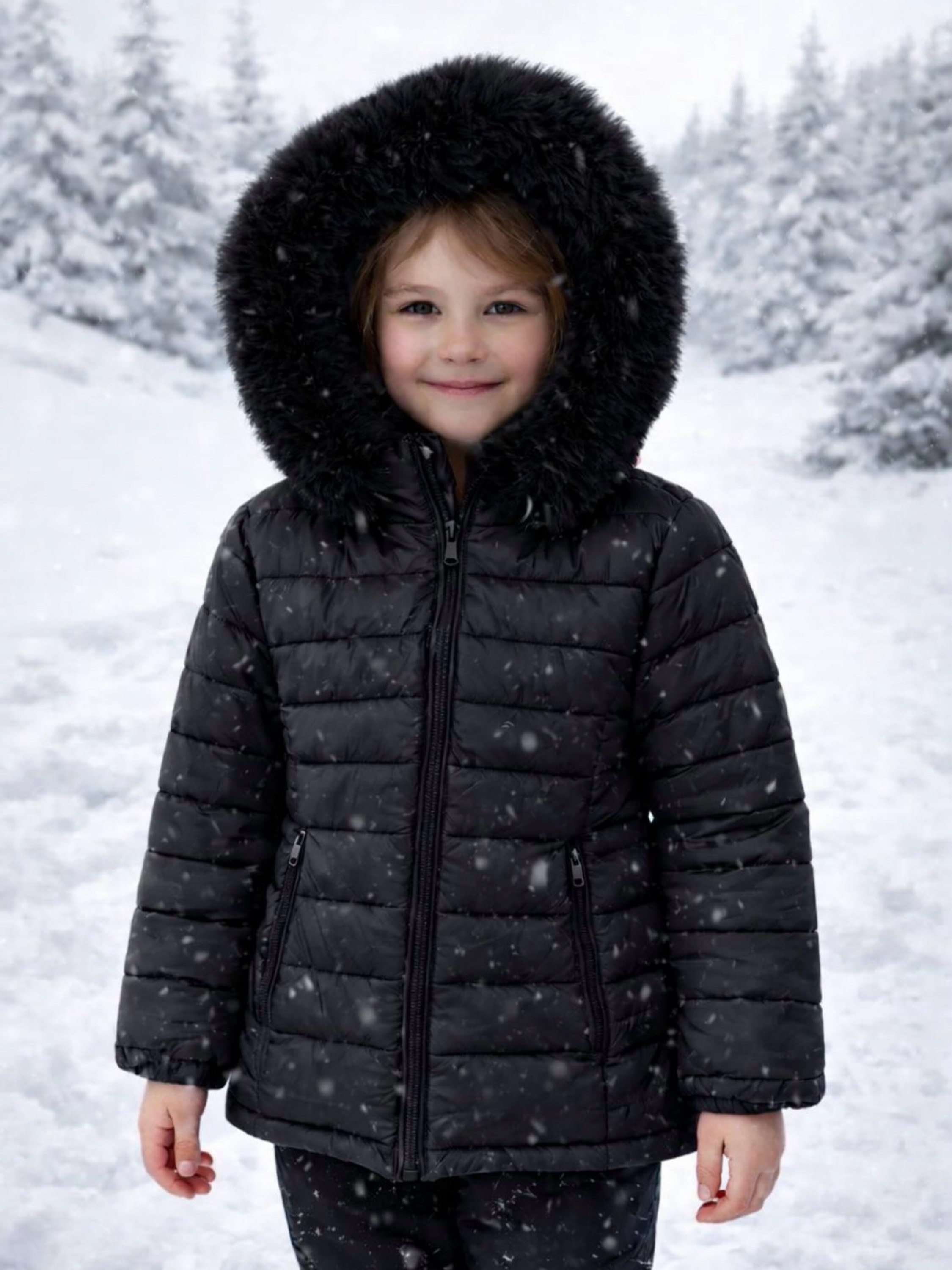 Jaqueta nylon forrada infantil menina