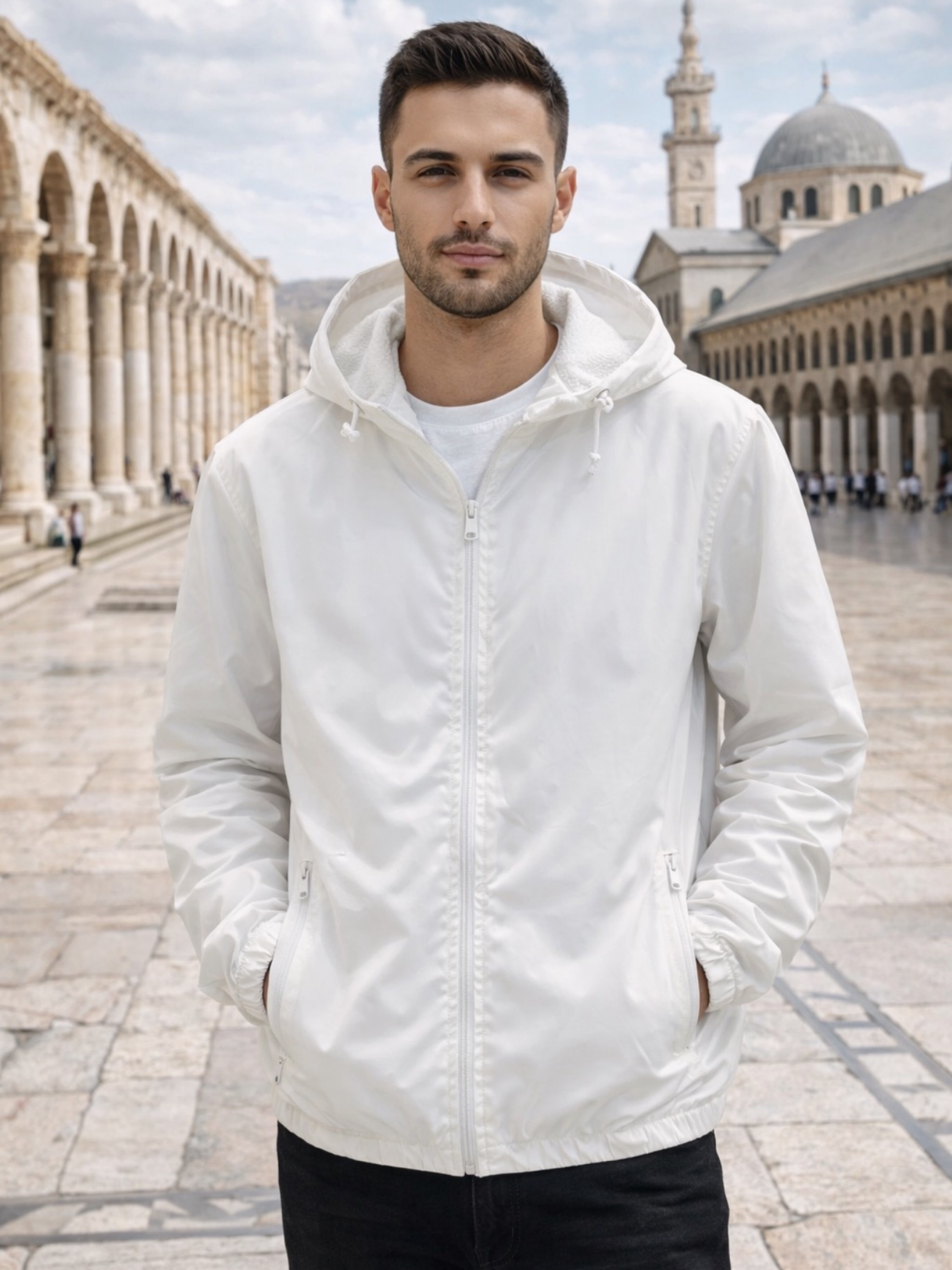 Jaqueta corta vento forrada masculino