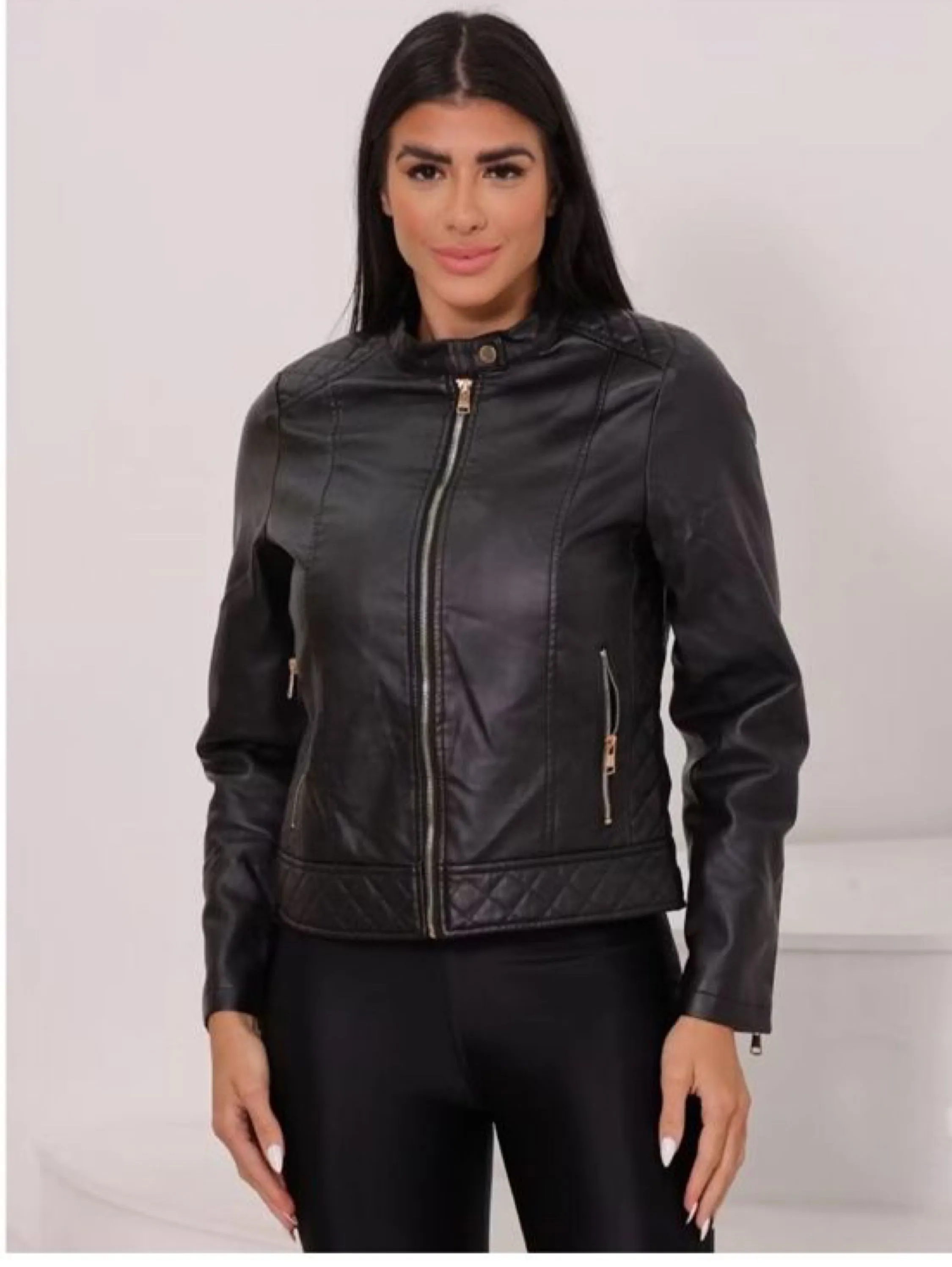 Jaqueta de couro feminina