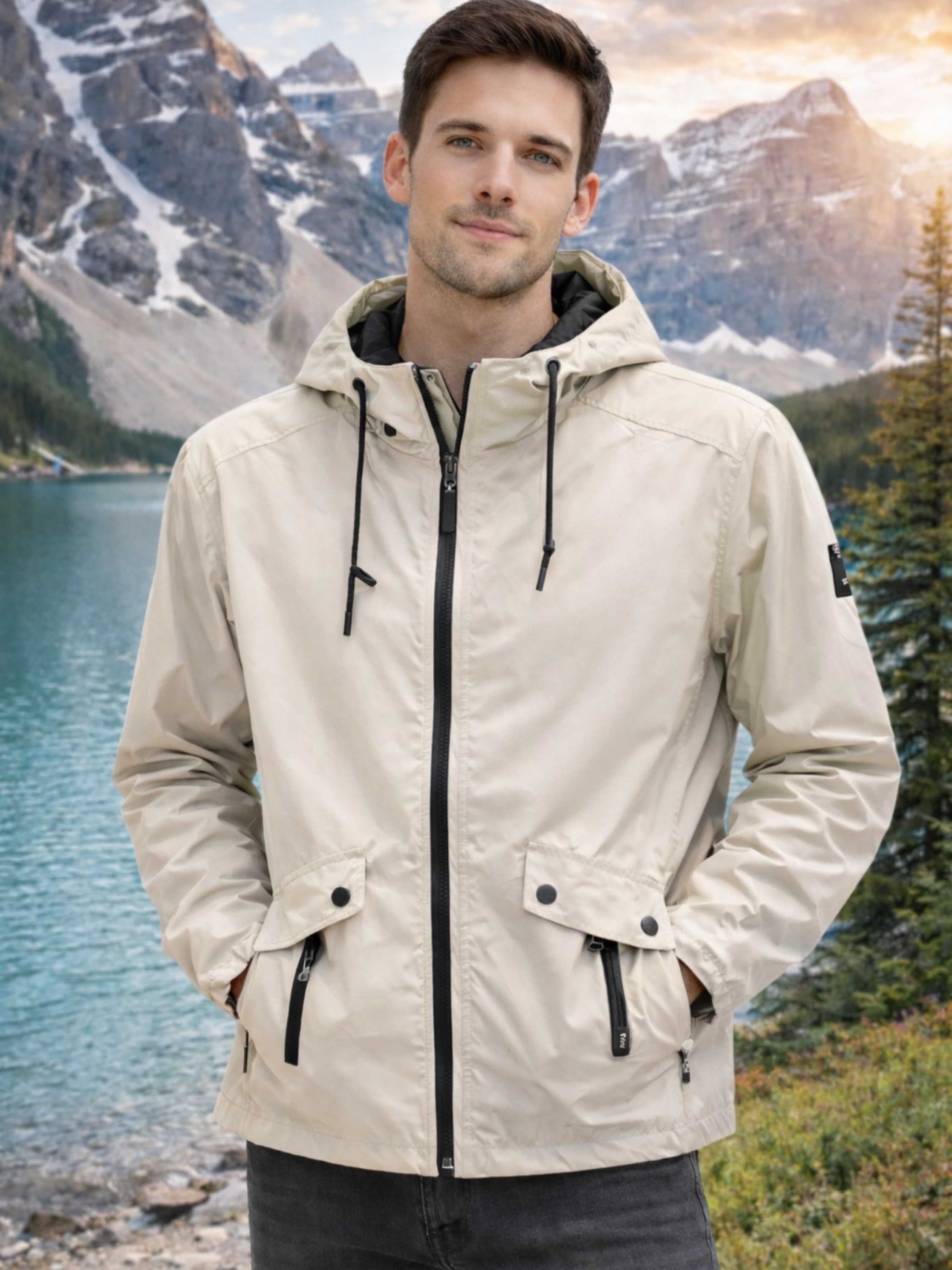 Jaqueta corta vento forrada masculino