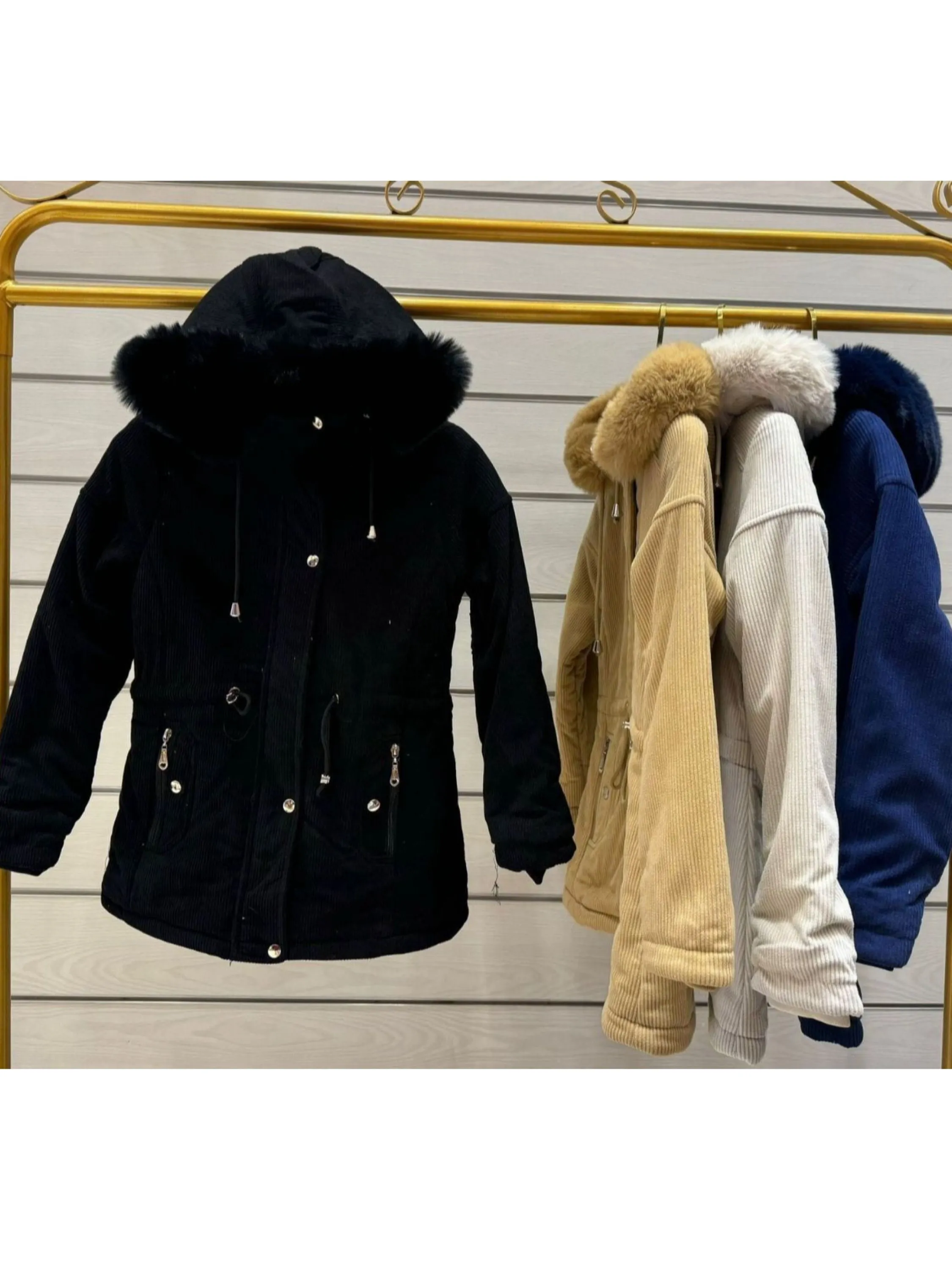 Parka cotelê forrada infantil menina