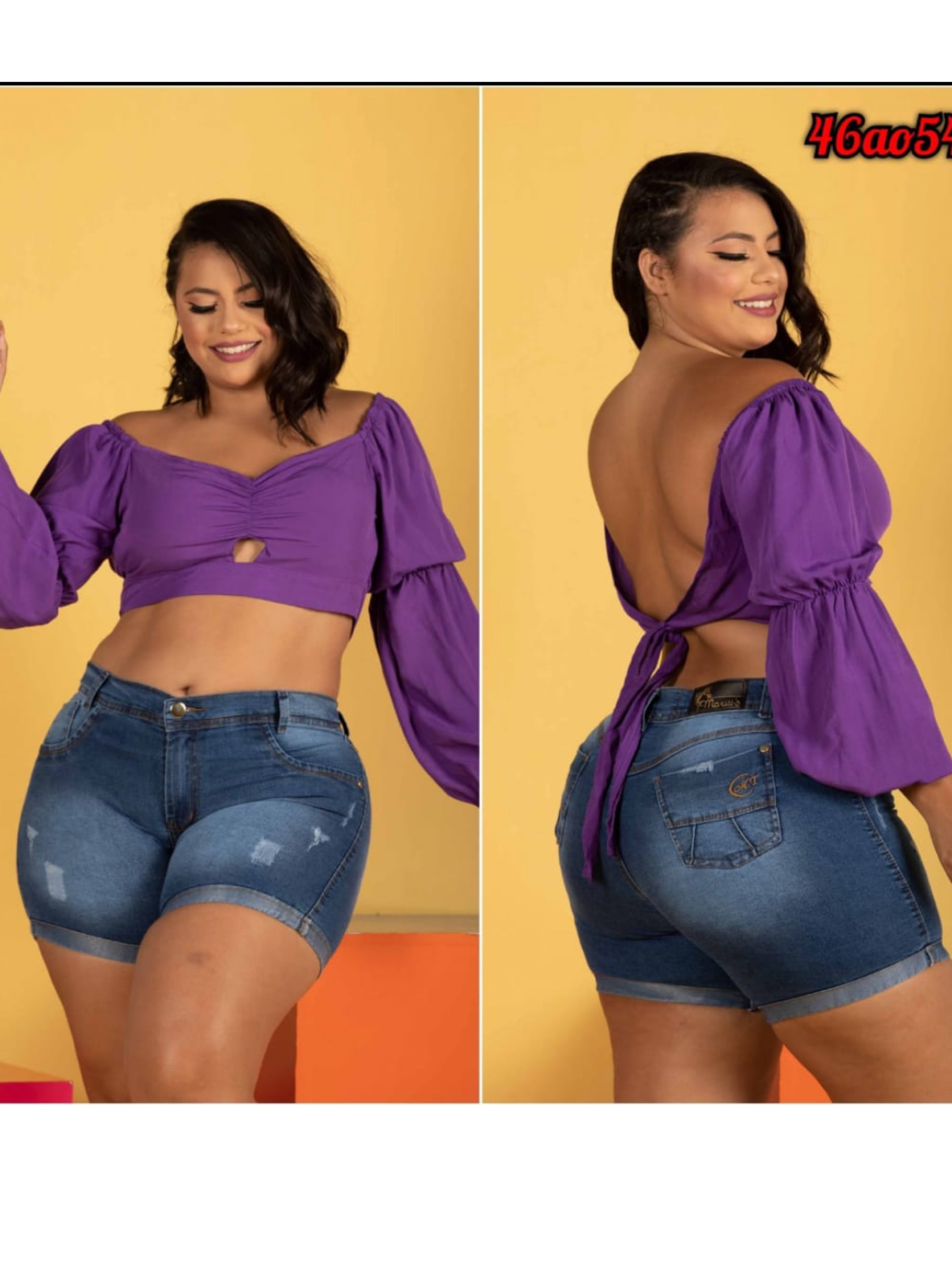 Shorts Meia Coxa Plus com barrinha dobrada