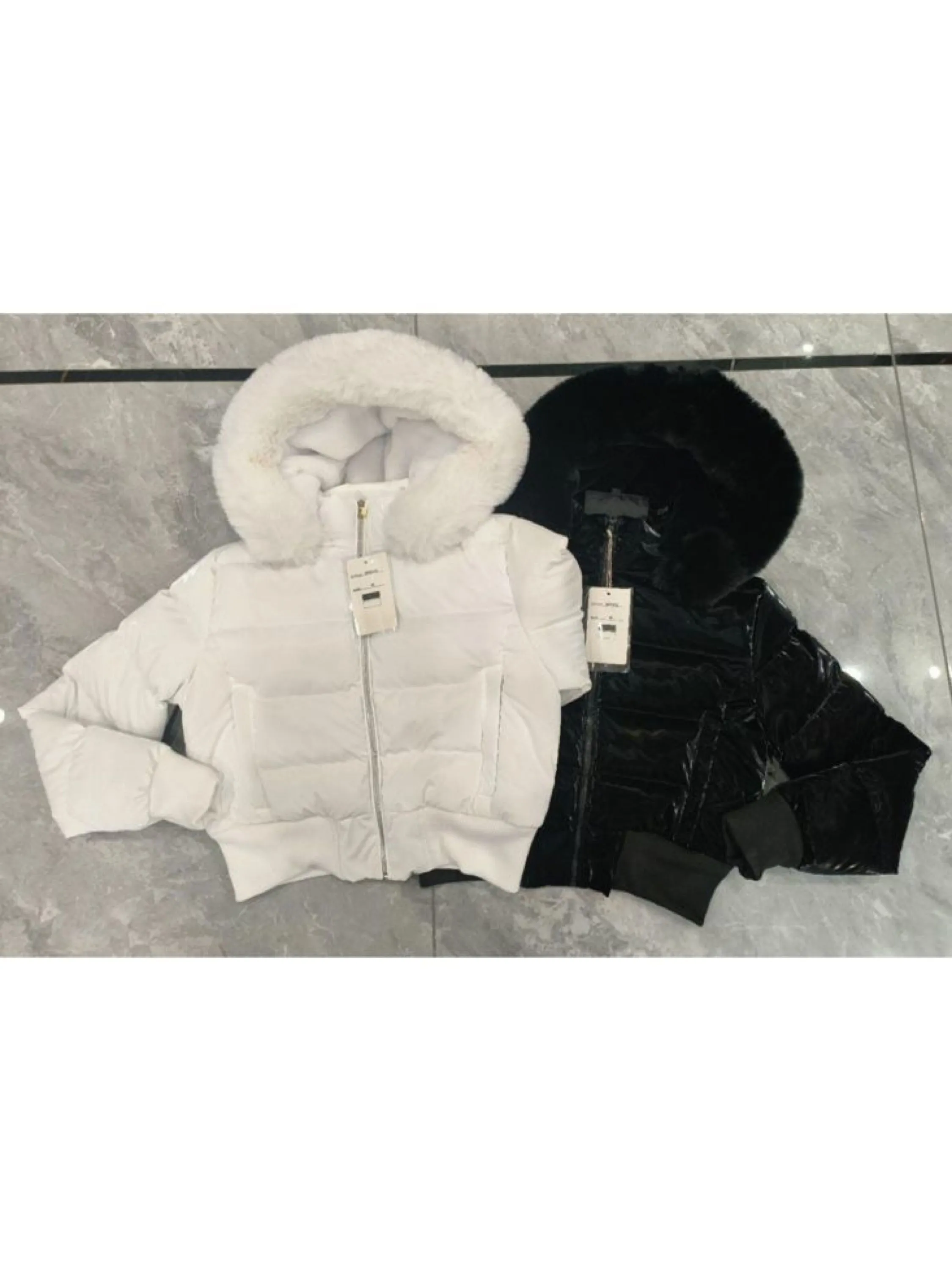 Jaqueta puffer de nylon Forrada