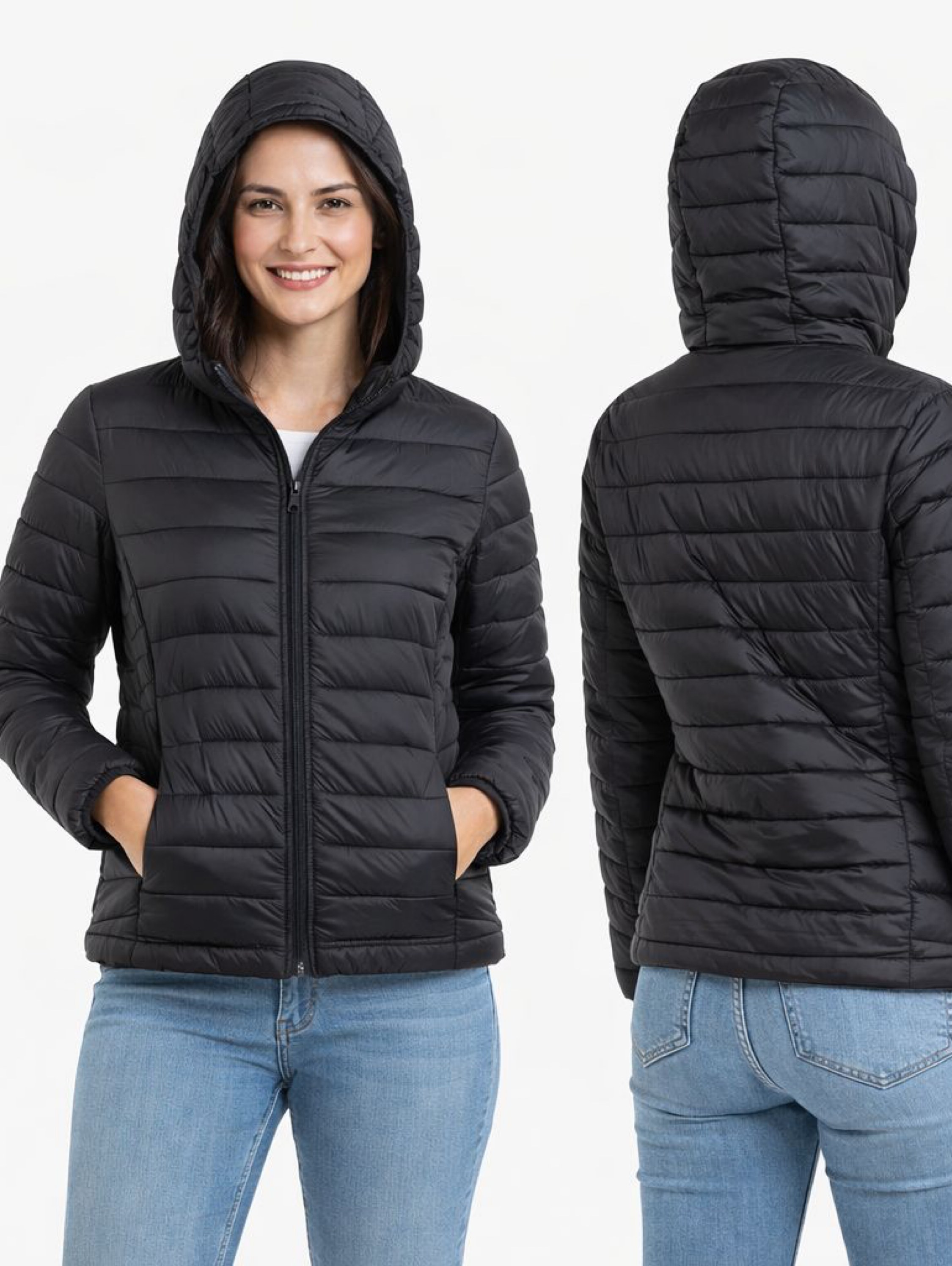 Jaqueta unissex nylon gominho capuz removível