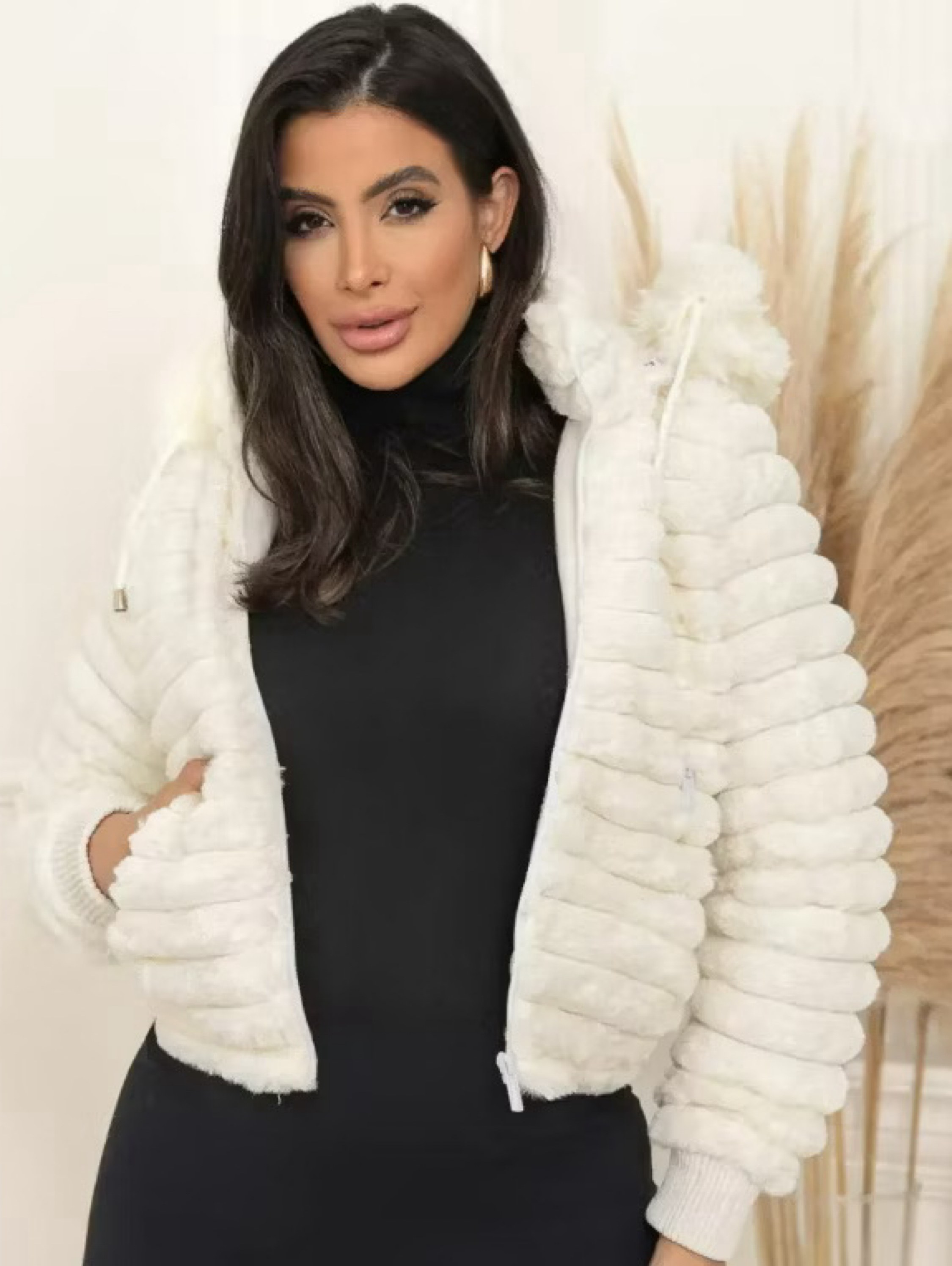 Jaqueta feminina Puffer dupla face