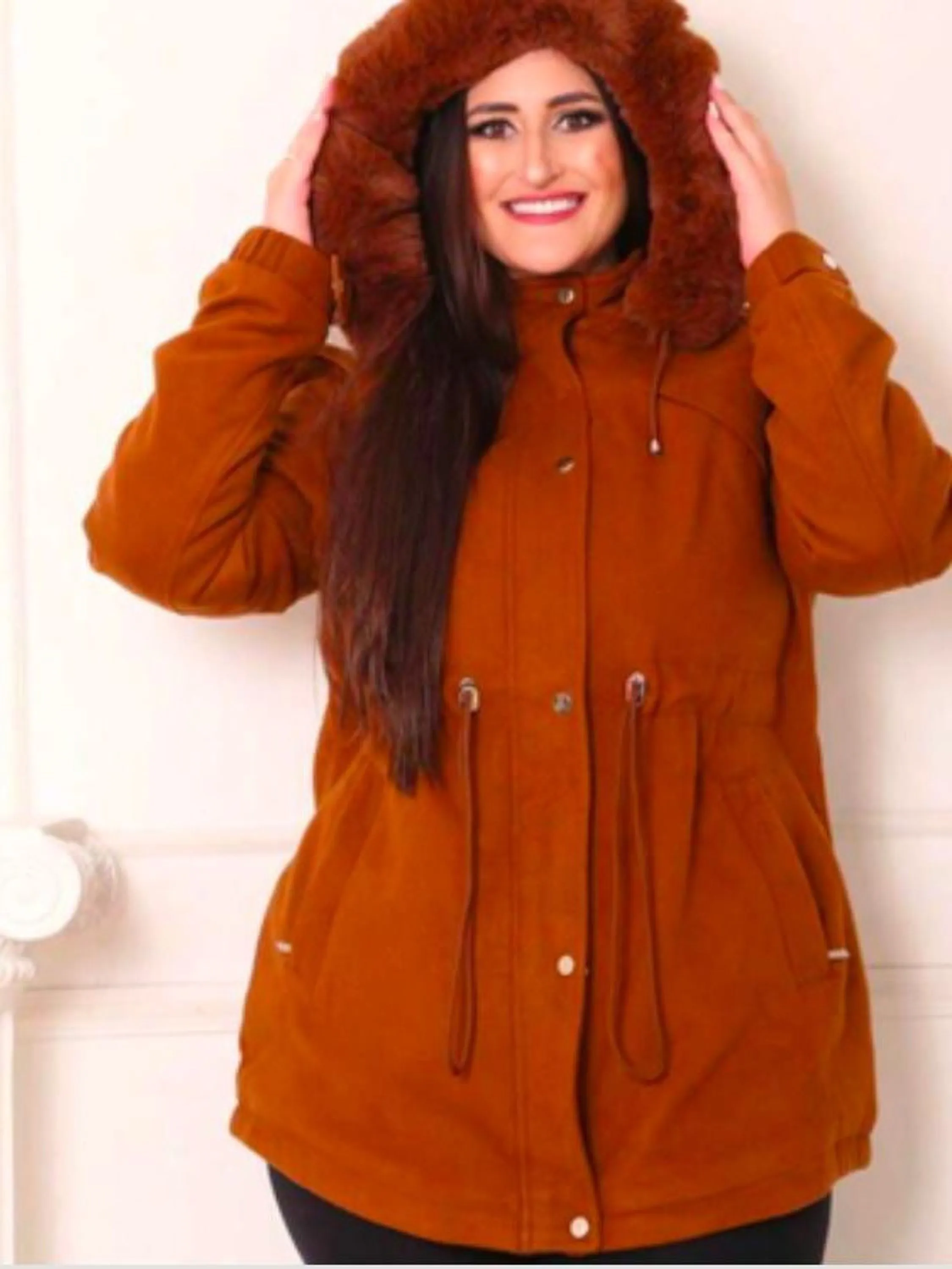 Jaqueta parka femina plus size