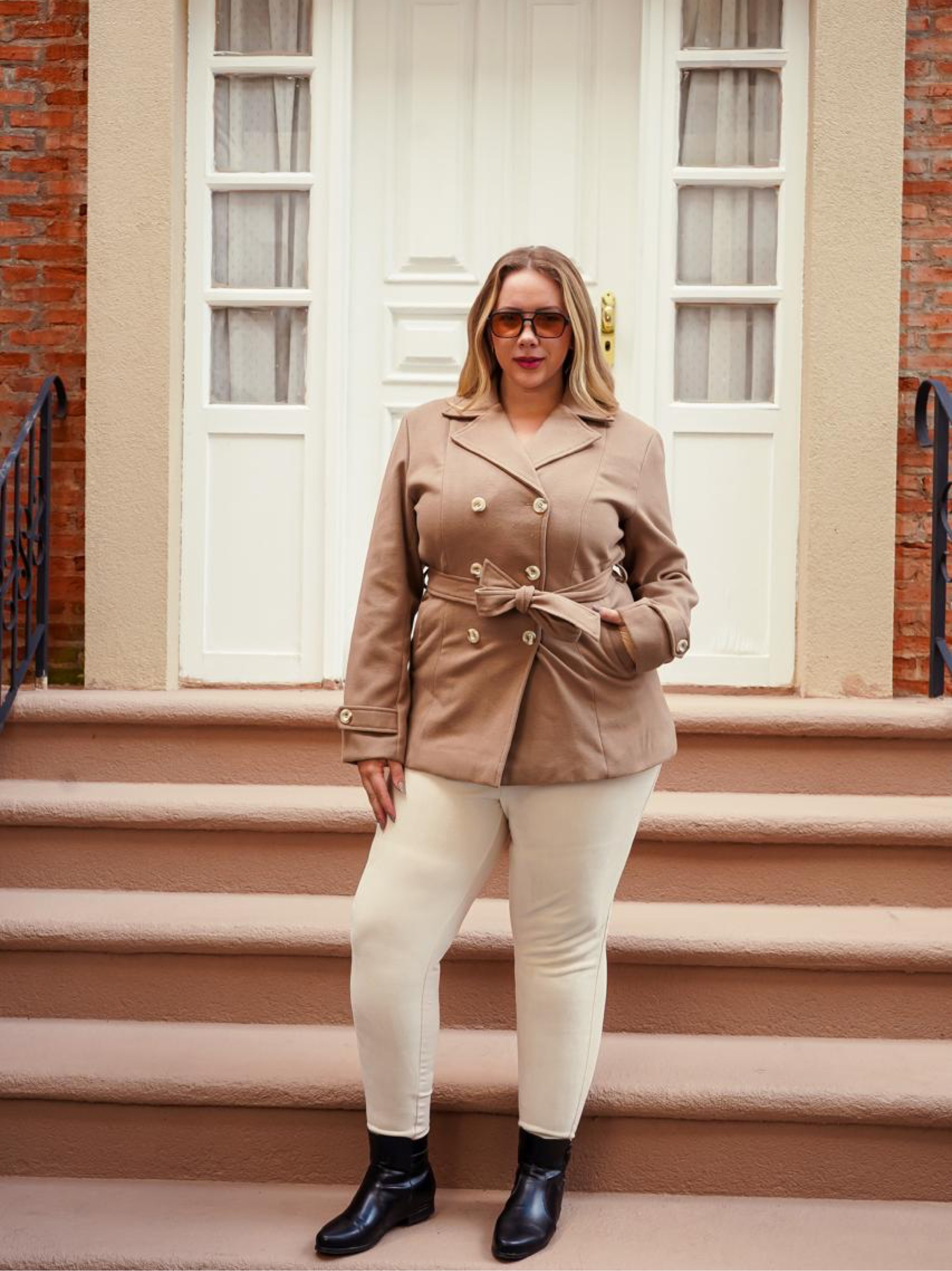 Sobretudo lá batida plus size feminina