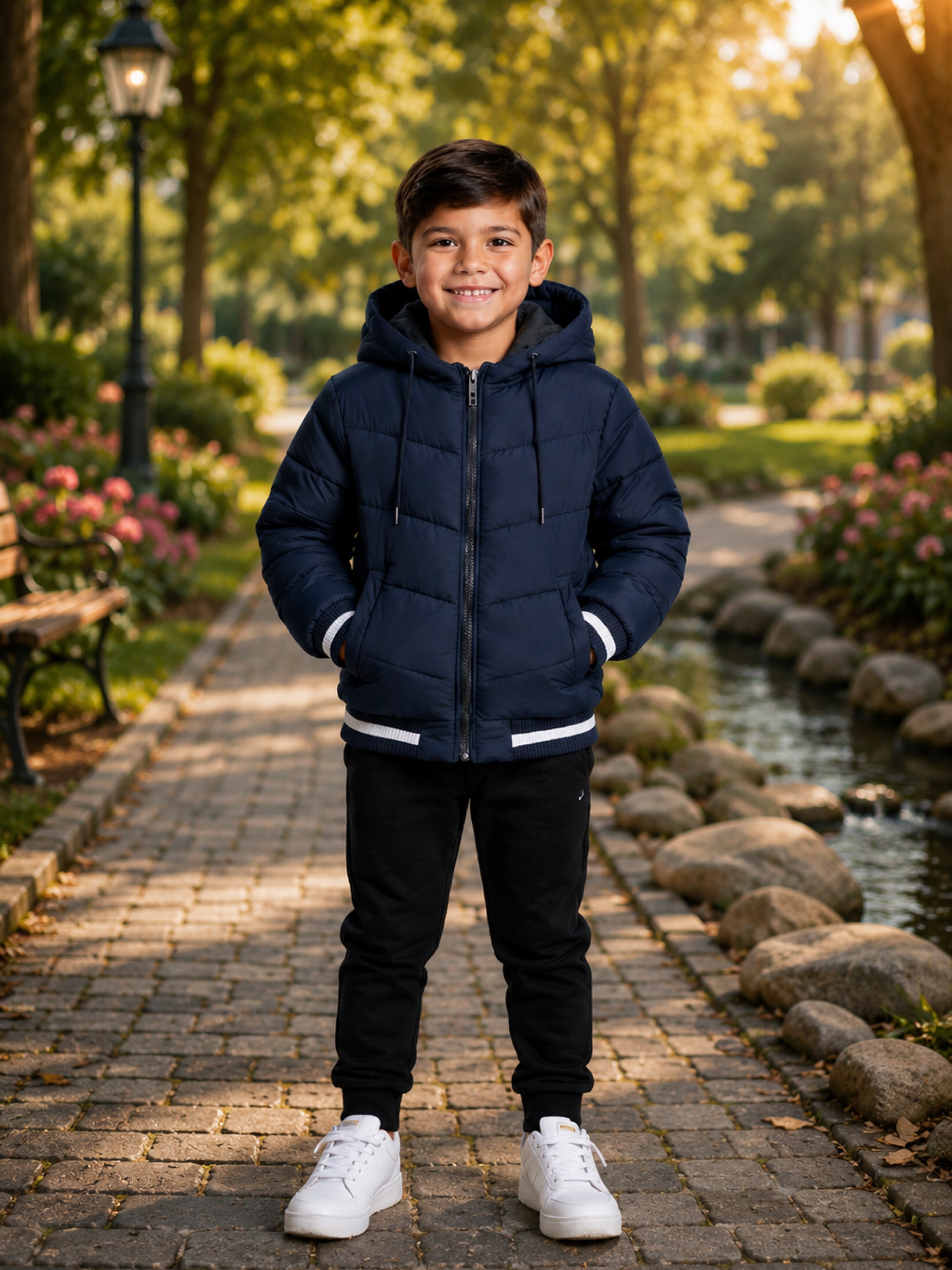 Jaqueta nylon forrada infantil menino