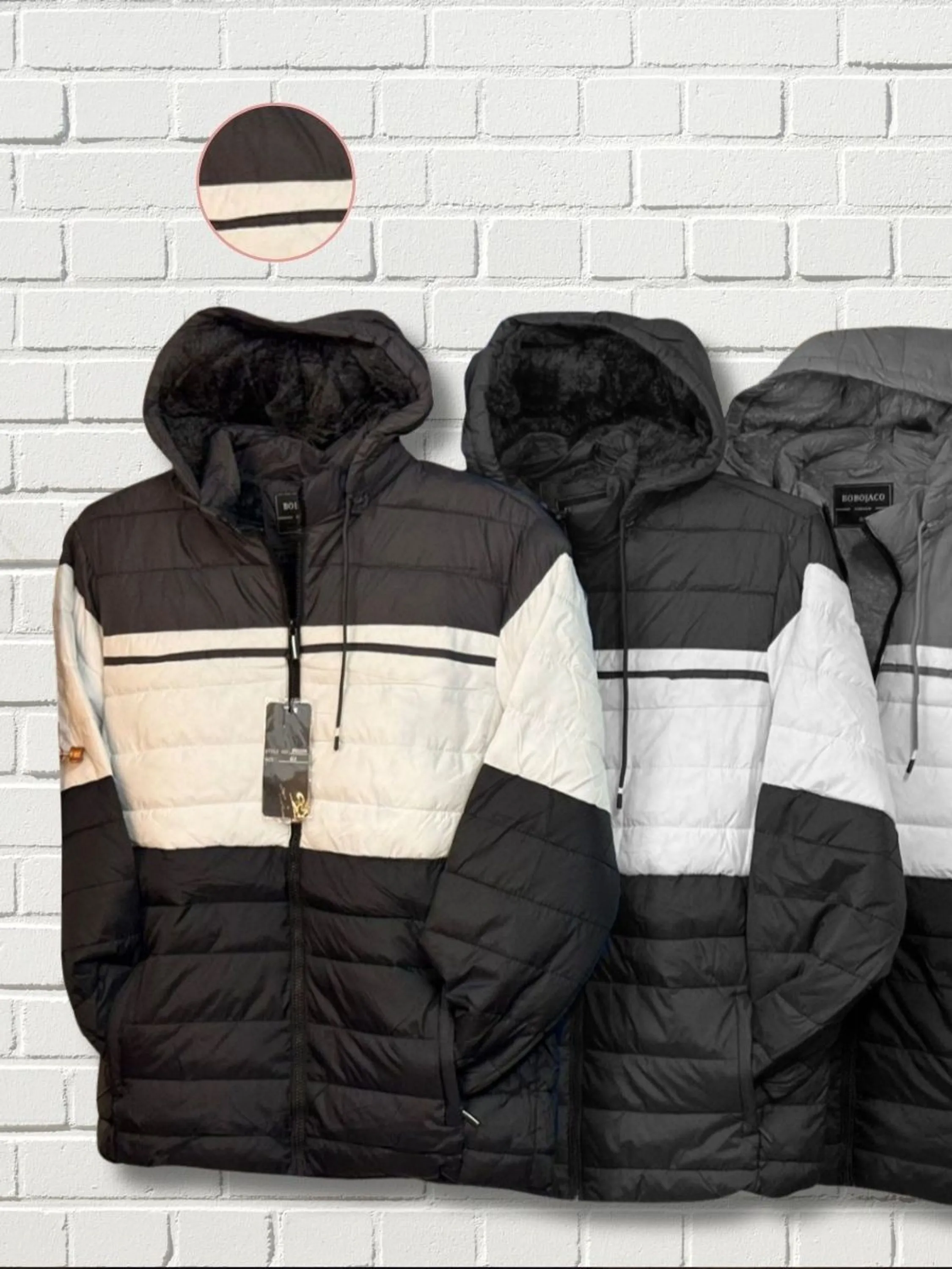 Jaqueta de frio Plus Size Masculina de Nylon forrada com Capuz e bolsos