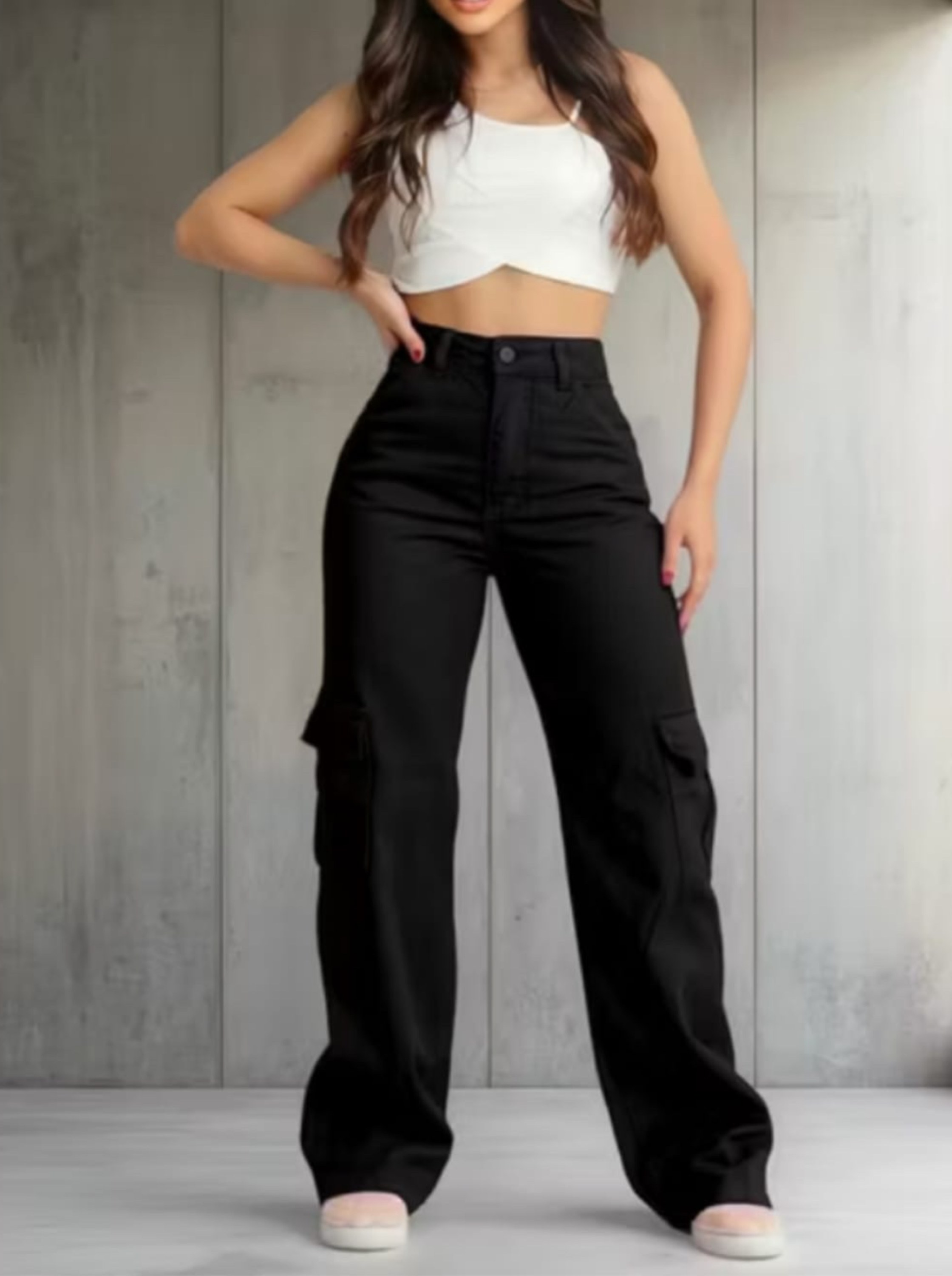 Calça Wide Cargo
