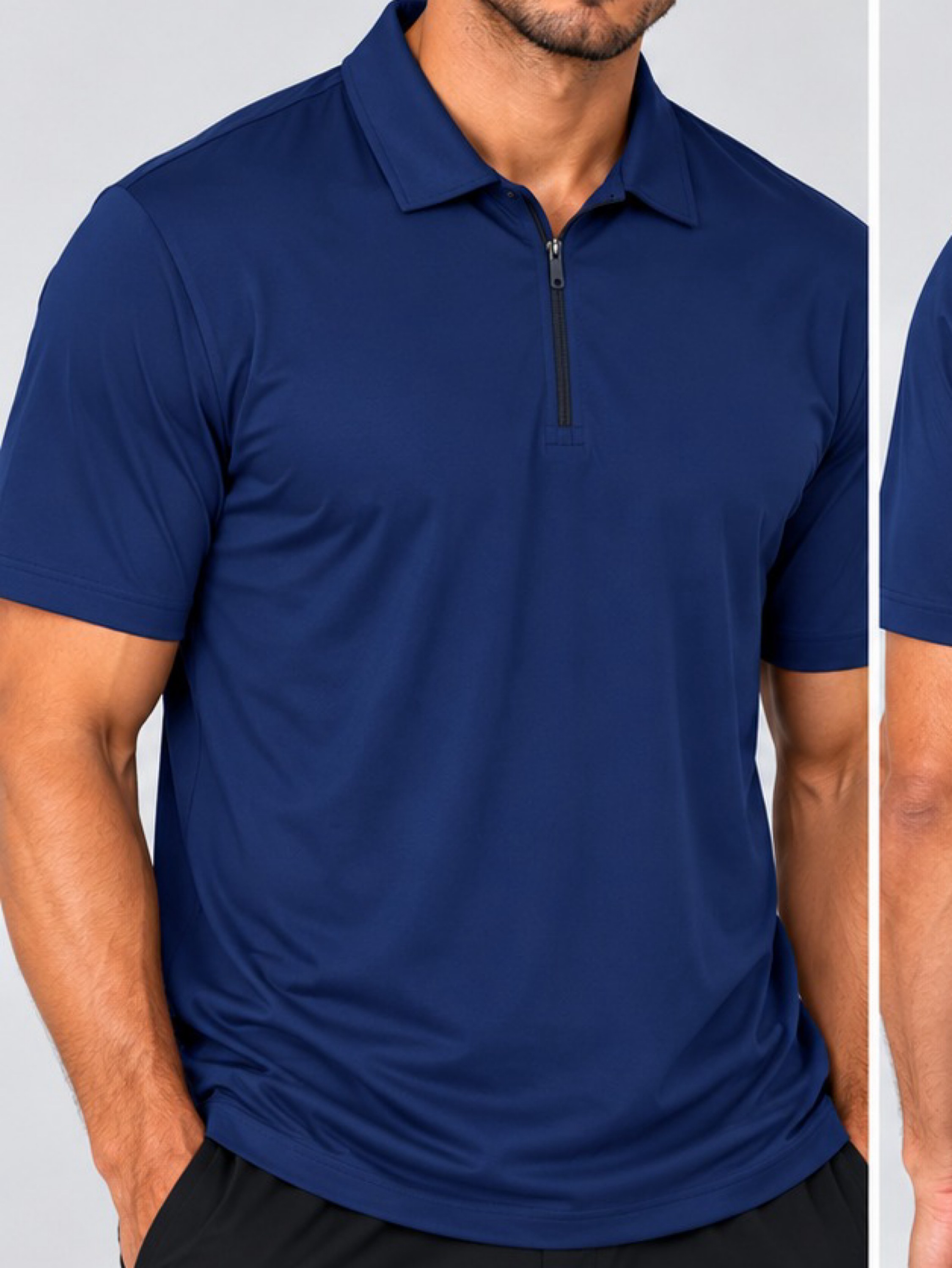 Camisa Polo com zíper masculina