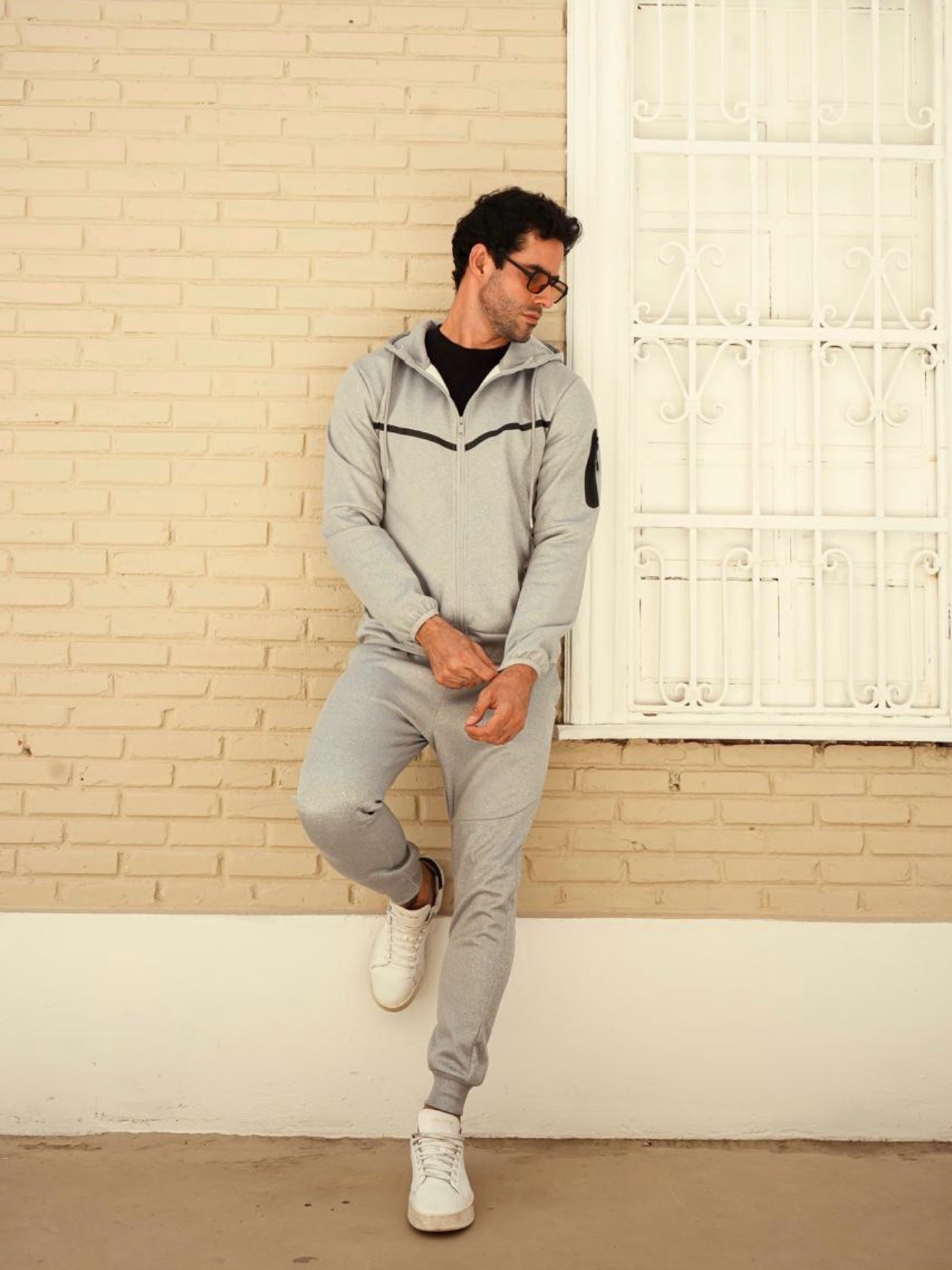 Conjunto neopreme masculino com zíper na manga